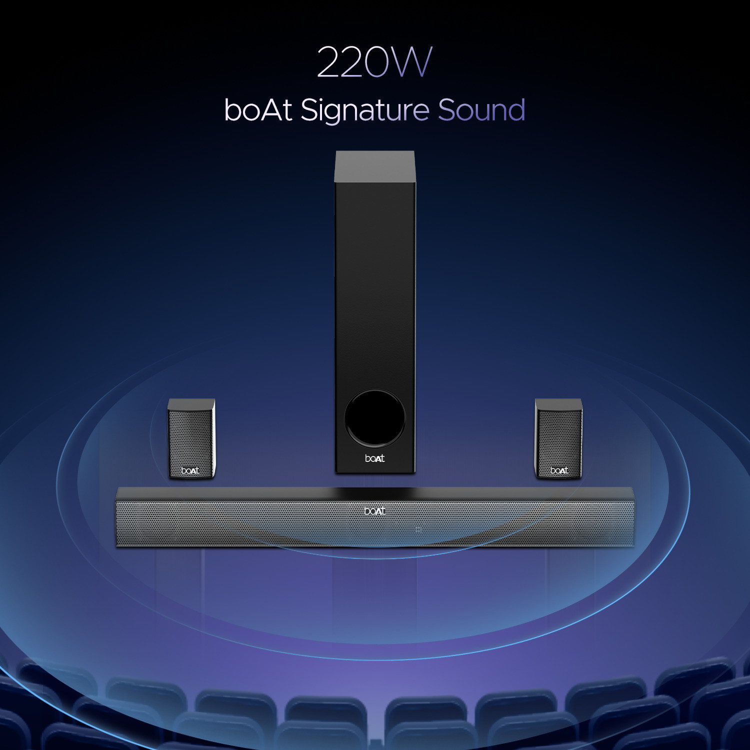 Image of boAt Aavante Bar 2400 Pro /2450 Pro w / EQ Modes, Bass&Treble Controls 220 W Bluetooth Soundbar