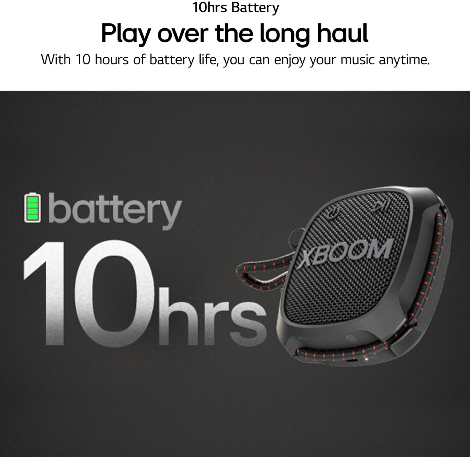 Image of LG XG2T, 5W, 10 Hr Battery, BT Calling, IP67, Adjustable string, XBOOM App 5 W Bluetooth Speaker (Black, Mono Channel)