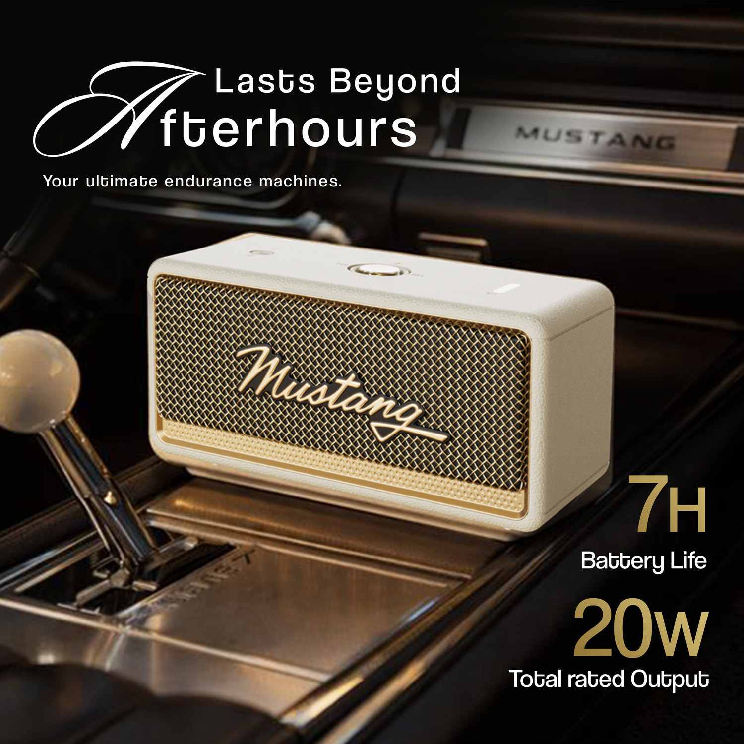 Image of GOBOULT Mustang GT 20, Dual Dynamic Drivers, RGB LEDs, Bass Radiator, BTv 6, 7Hr Battery 20 W Bluetooth Speaker