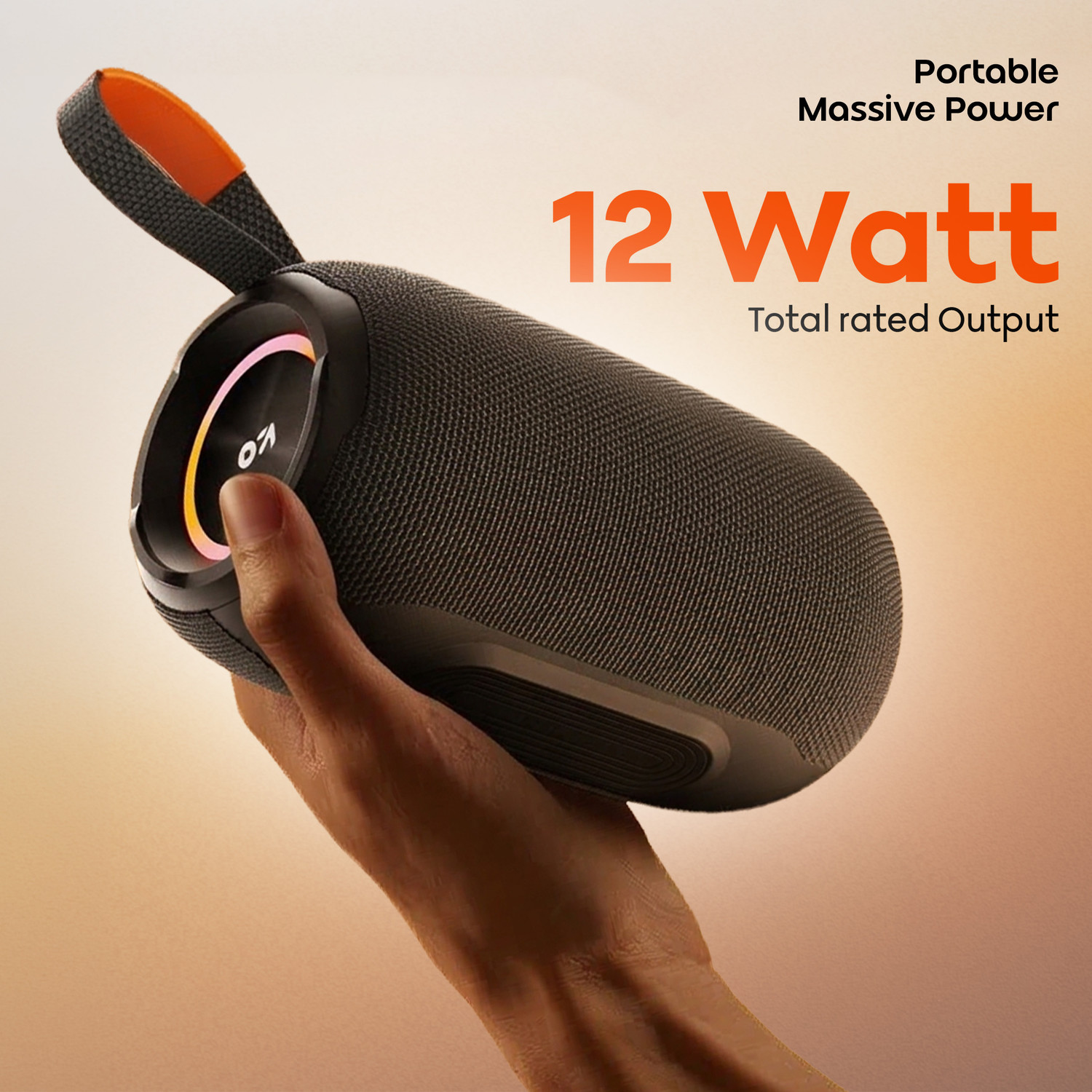Image of GOBOULT Groove 12W, Dual Dynamic Drivers, RGB LED, TWS Connectivity, Upto 12Hrs Battery 12 W Bluetooth Speaker