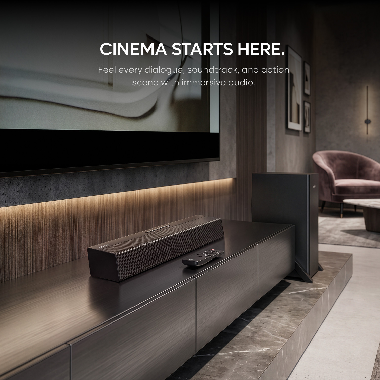 Image of Noise Homestage 2.1 with Deep Bass from 5 Subwoofer, Multi-Input, 3 EQ Modes 90 W Bluetooth Soundbar