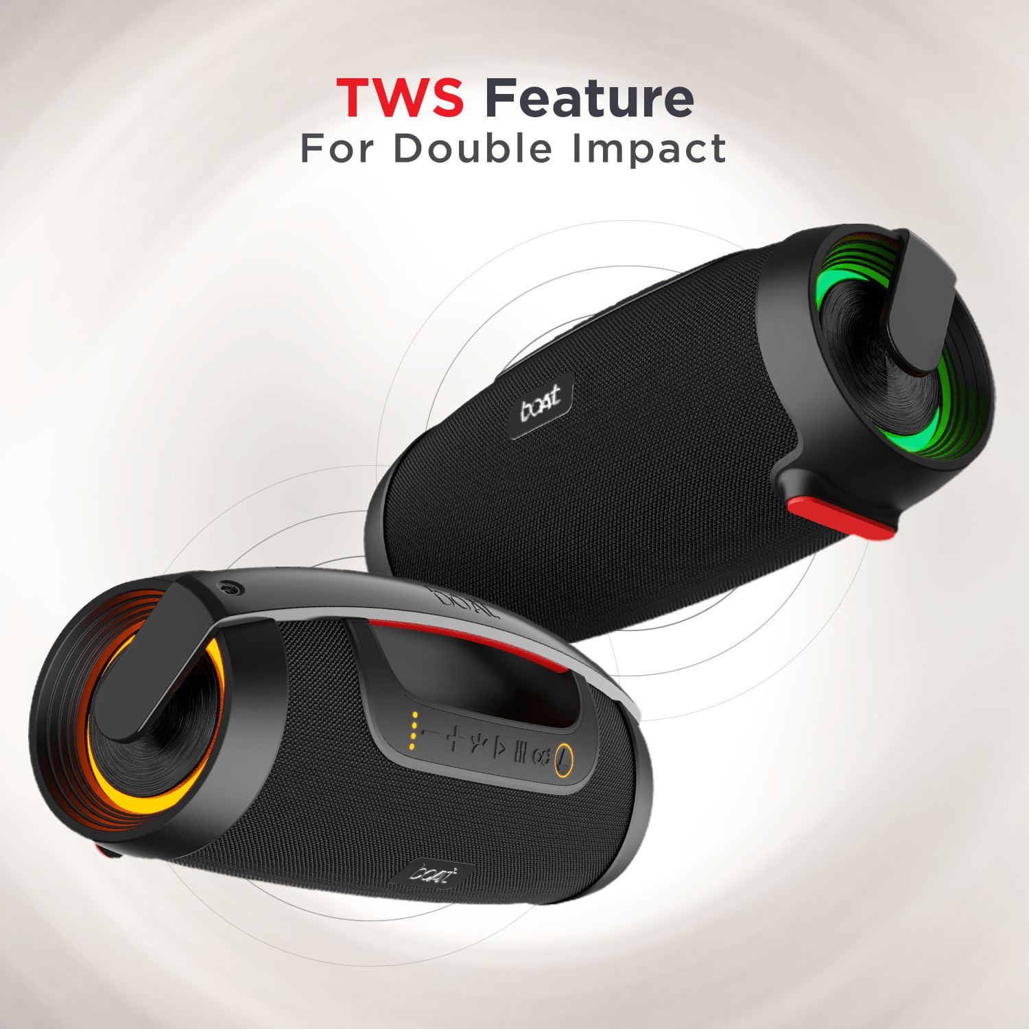 Image of boAt Stone 1450 with RGB LEDs, TWS Feature & IPX5 Water Resistance 40 W Bluetooth Speaker