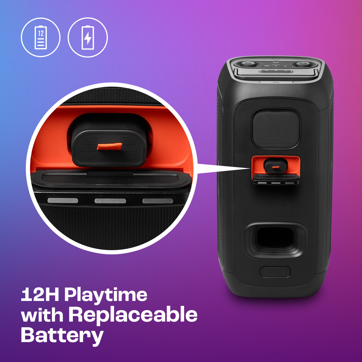 Image of JBL Partybox 120, AI Sound Boost, Futuristic Light Show, Upto 12Hrs Playtime 160 W Bluetooth Party Speaker