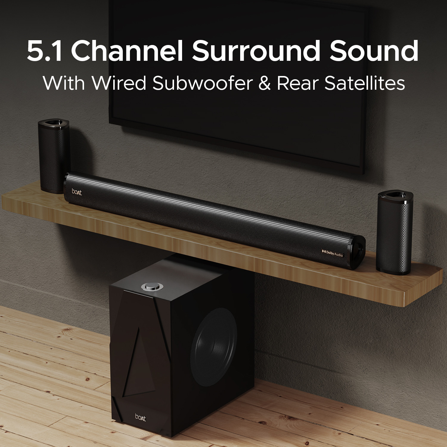 Image of boAt Aavante Bar 3100D with Dolby Audio, EQ Modes & Sleep Design 260 W Bluetooth Soundbar