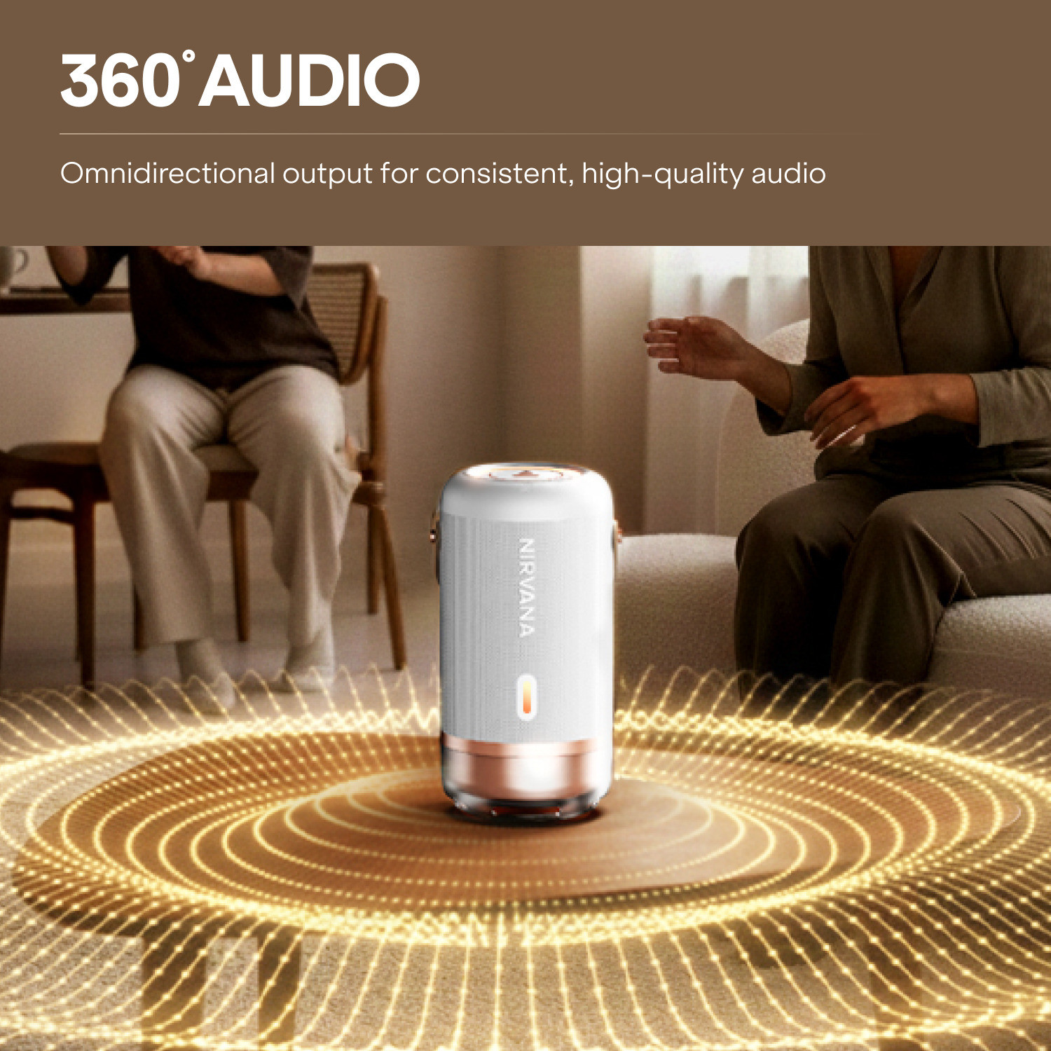 Image of boAt Nirvana Luxe, 360 Spatial Audio,LDAC, Dual Drivers, 15Hrs Battery, App Support 100 W Bluetooth Home Audio Speaker (Ivory White, Mono Channel)