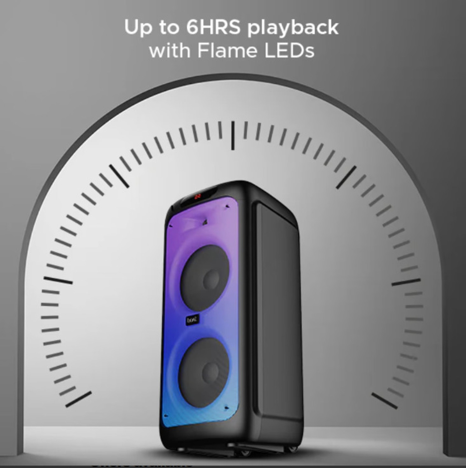Image of boAt 450 Signature Sound, Flame LEDs, Playtime upto 6 Hrs 2 Mics for Karaoke 180 W Bluetooth Party Speaker