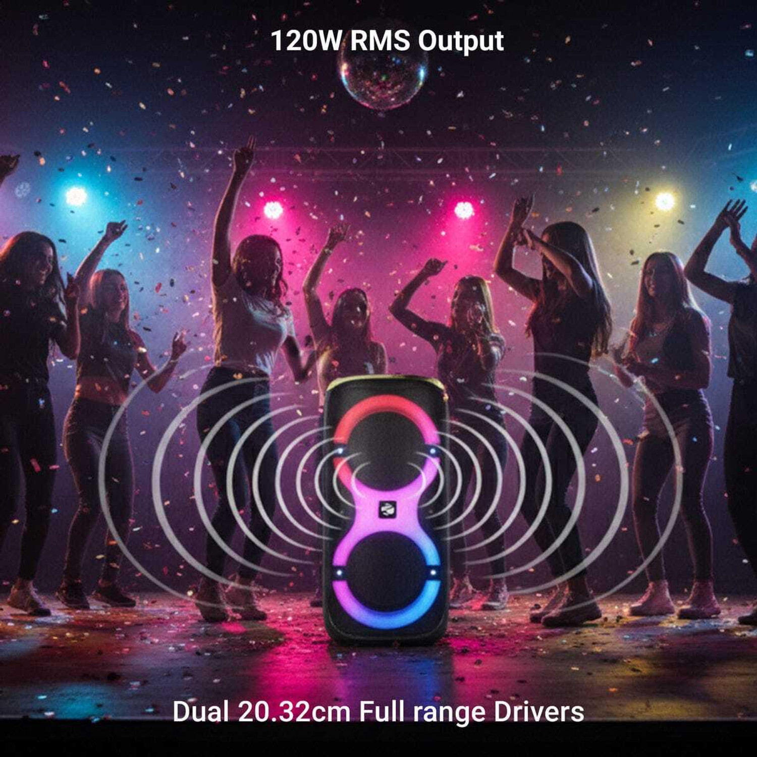 Image of ZEBRONICS THUMP 802 120 W Bluetooth Party Speaker