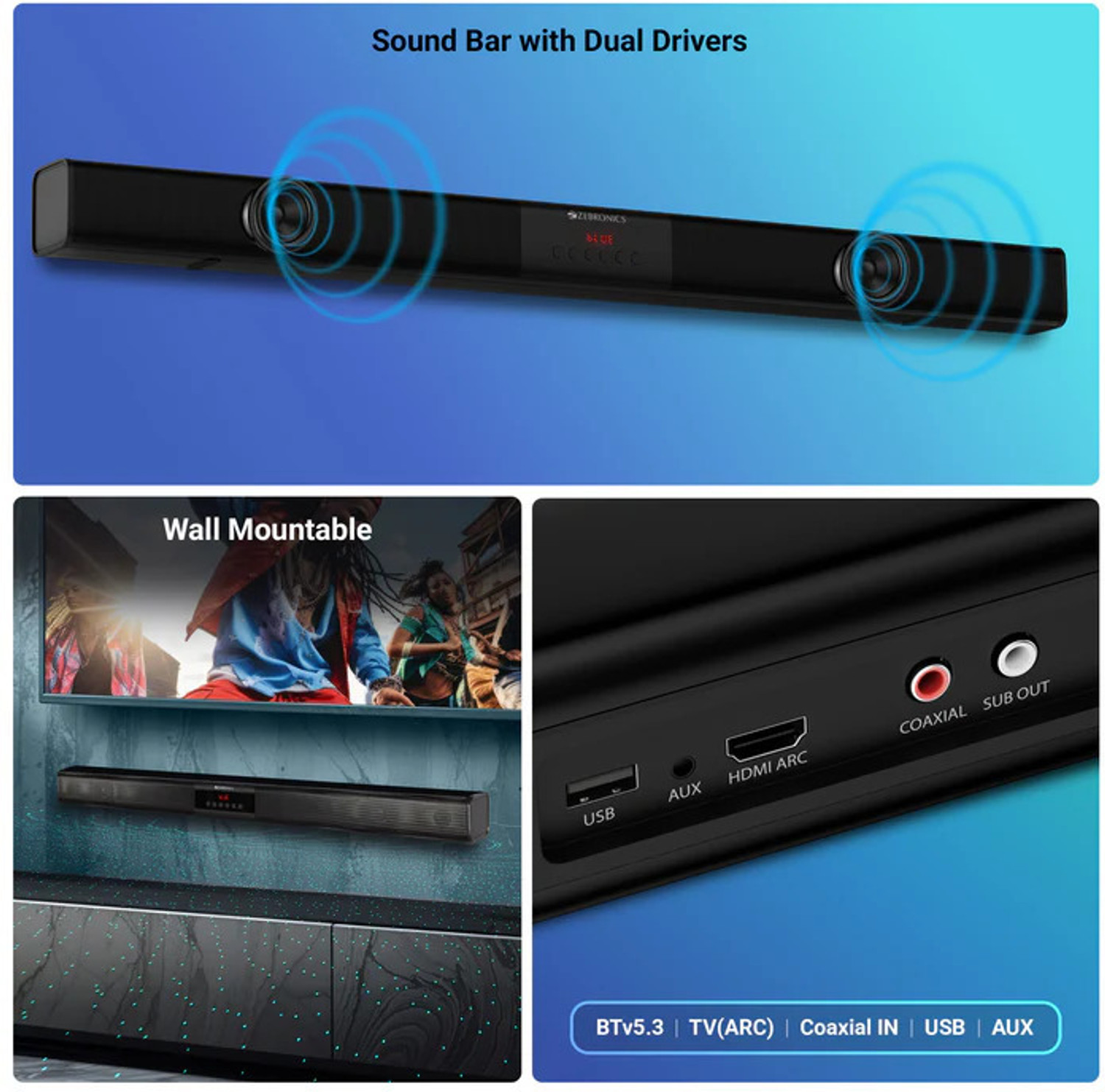 Image of ZEBRONICS Zeb Sonata 2 120 W Bluetooth Party Speaker