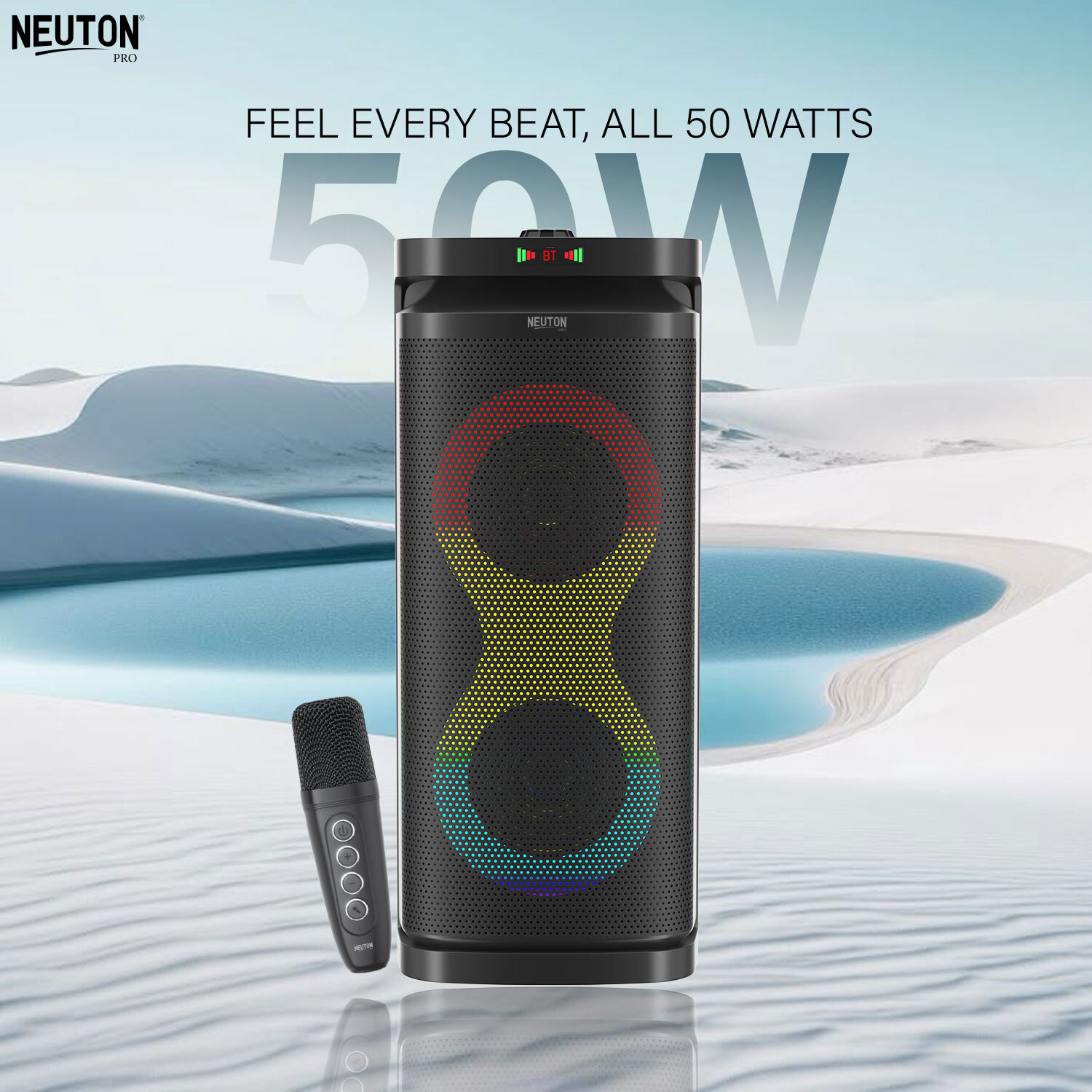Image of Neuton pro Party Speaker with Wireless Mic | Boom Box Speaker | RGB Lights | Deep Bass| 70 W Bluetooth Party Speaker