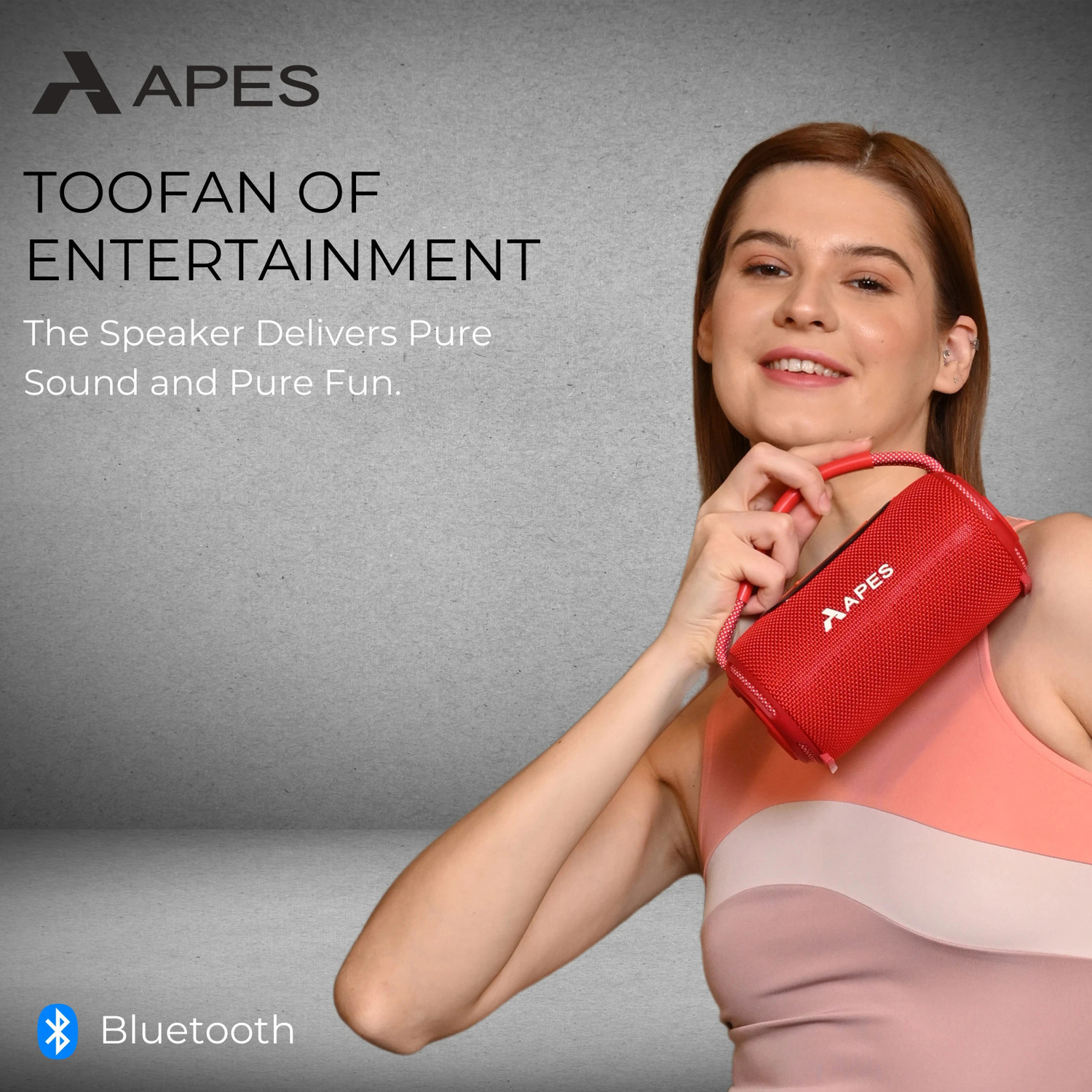 Image of APES Toofan Bluetooth Speaker, 6Hrs Playtime, Dynamic RGB LED's,TF card, USB, and AUX 10 W Bluetooth Party Speaker