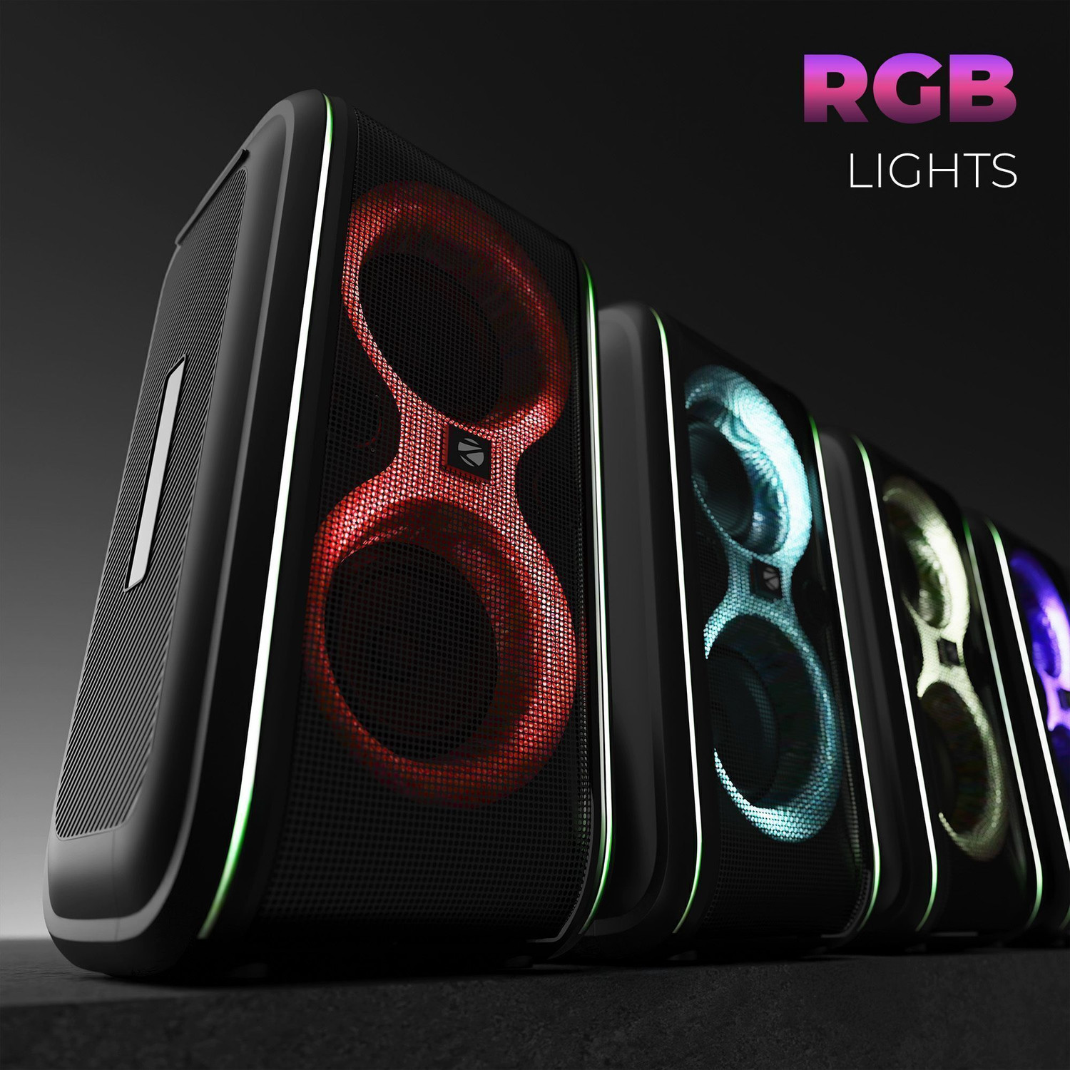 Image of ZEBRONICS Party Fyre 90 Trolley Speaker 5h Playback, Wireless Mic with Display,TWS,USB,AUX 60 W Bluetooth Party Speaker