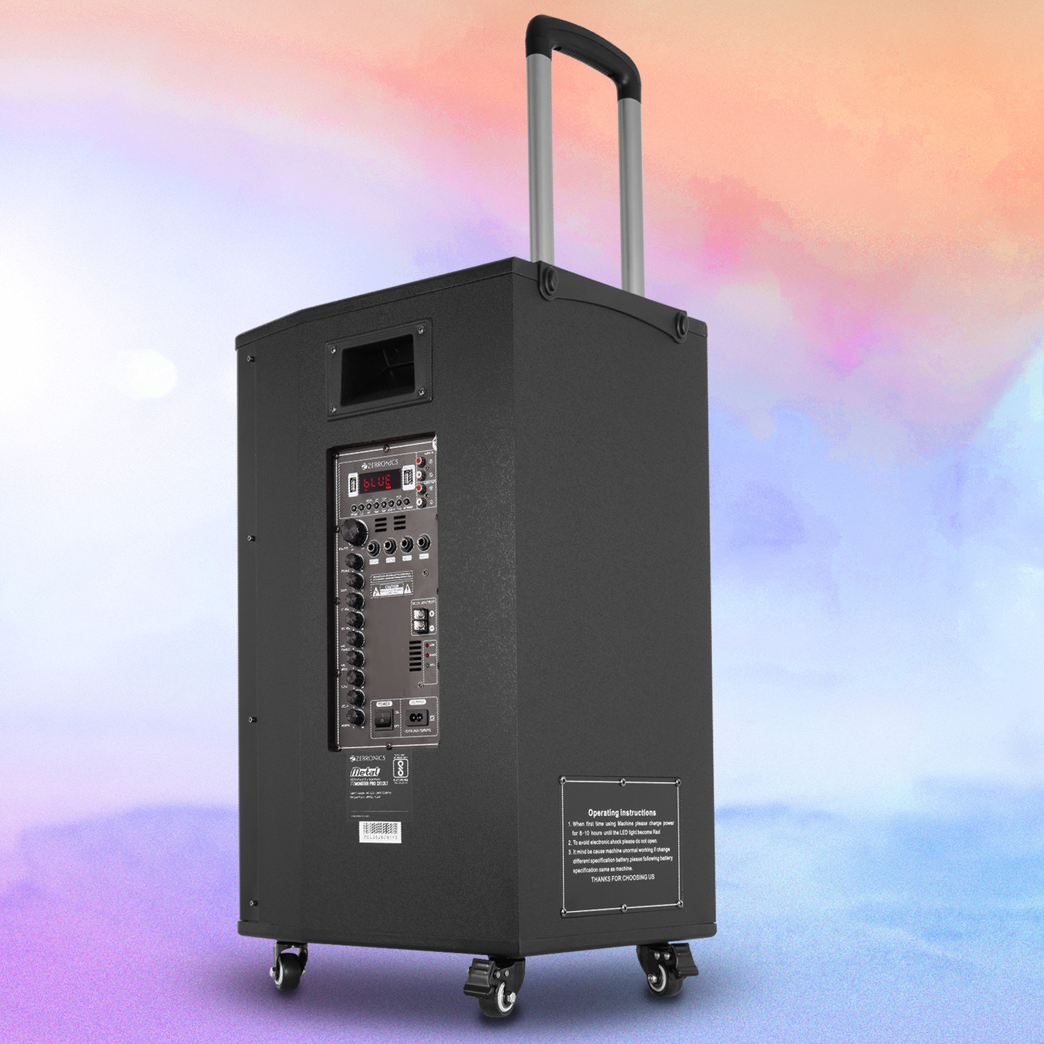 Image of ZEBRONICS ZEB-PRO 2X15L1 (METAL PRO) with Dual Wireless Mic, 150 W Bluetooth Party Speaker