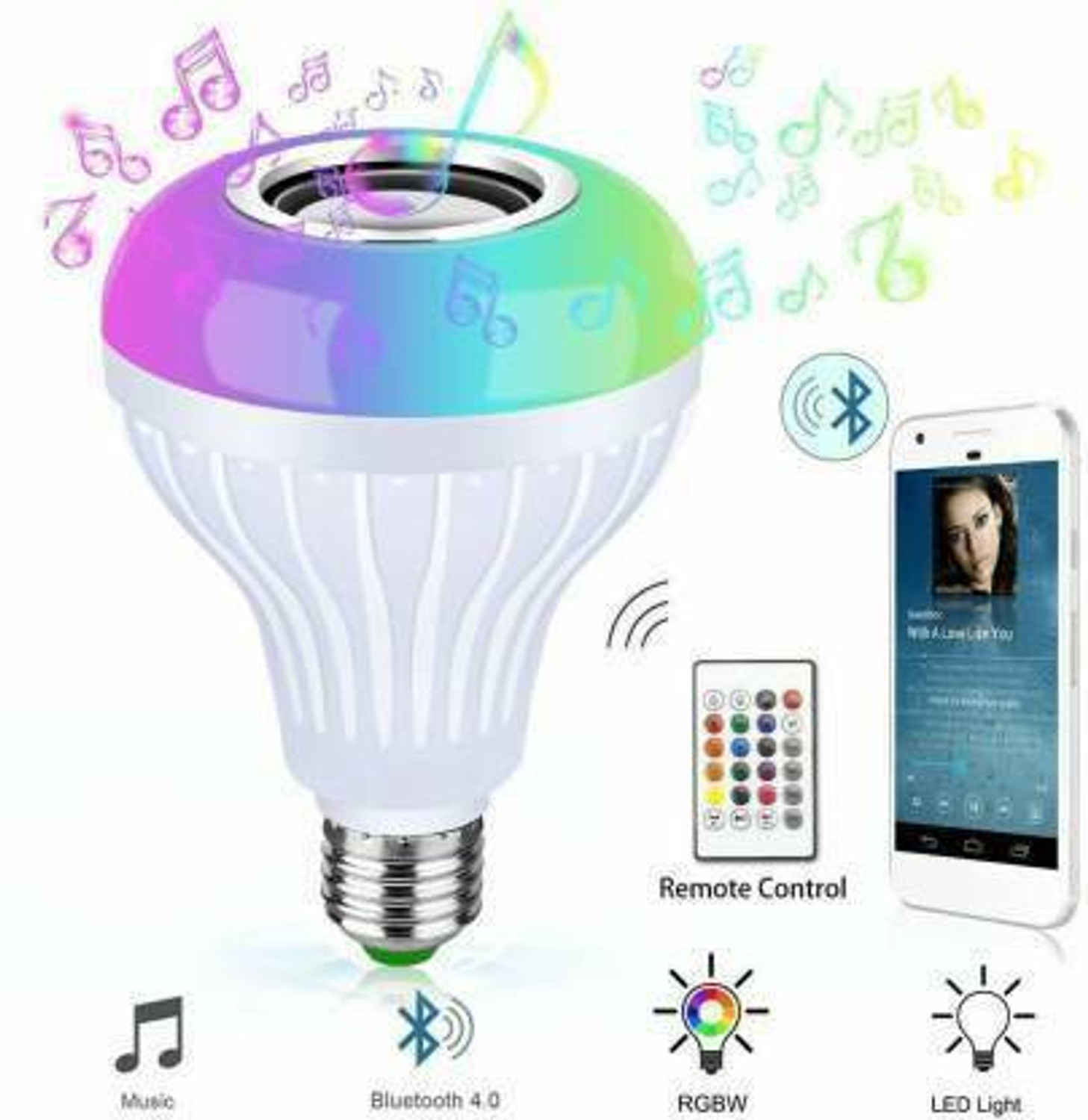 Image of FlipBright Smart Led Bulb With Bluetooth Connectivity And Rgb Light Plus Surrounding Sound Speaker In-Built For Musical Environment Of Home Smart Bulb