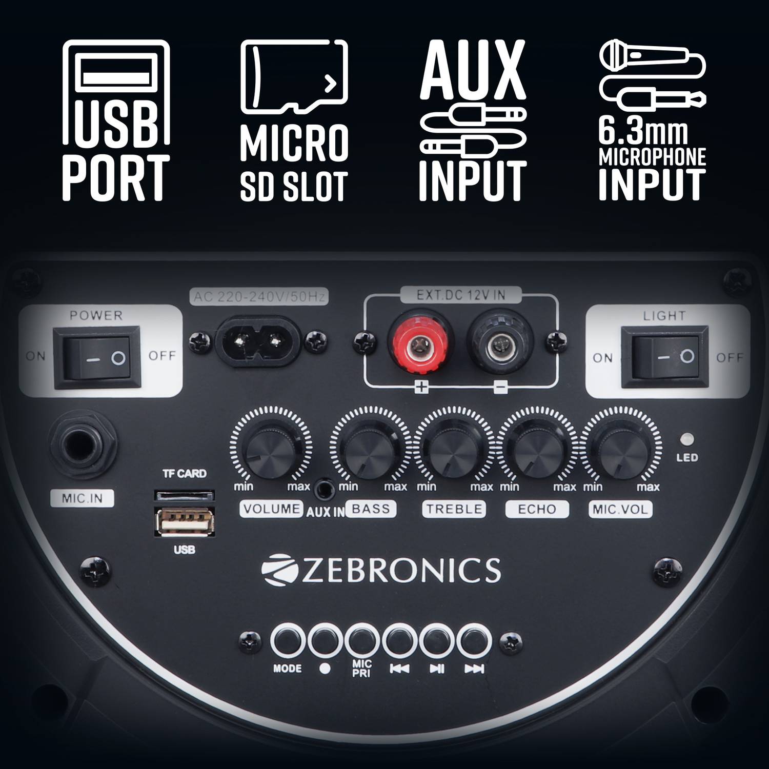 ZEBRONICS Zeb-451 MOVING MONSTER 2X8L TWS Bluetooth Party Speaker - Image 4