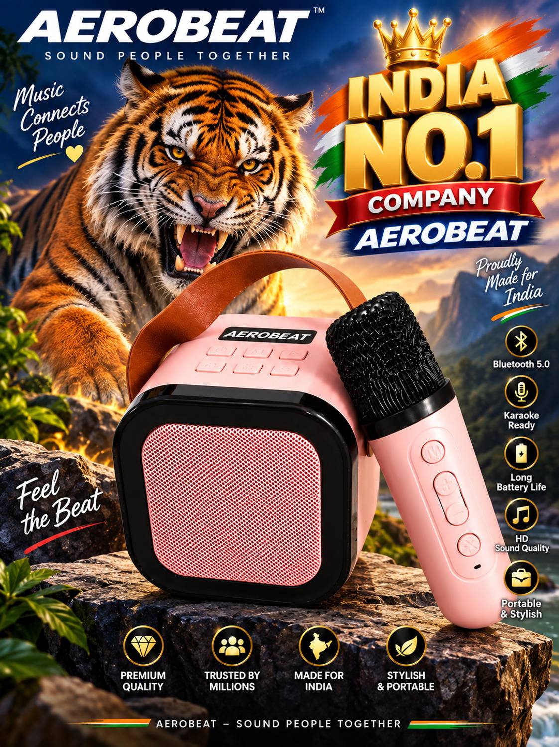 AEROBEAT SP781 5W Bluetooth Party Speaker Blue - Image 1