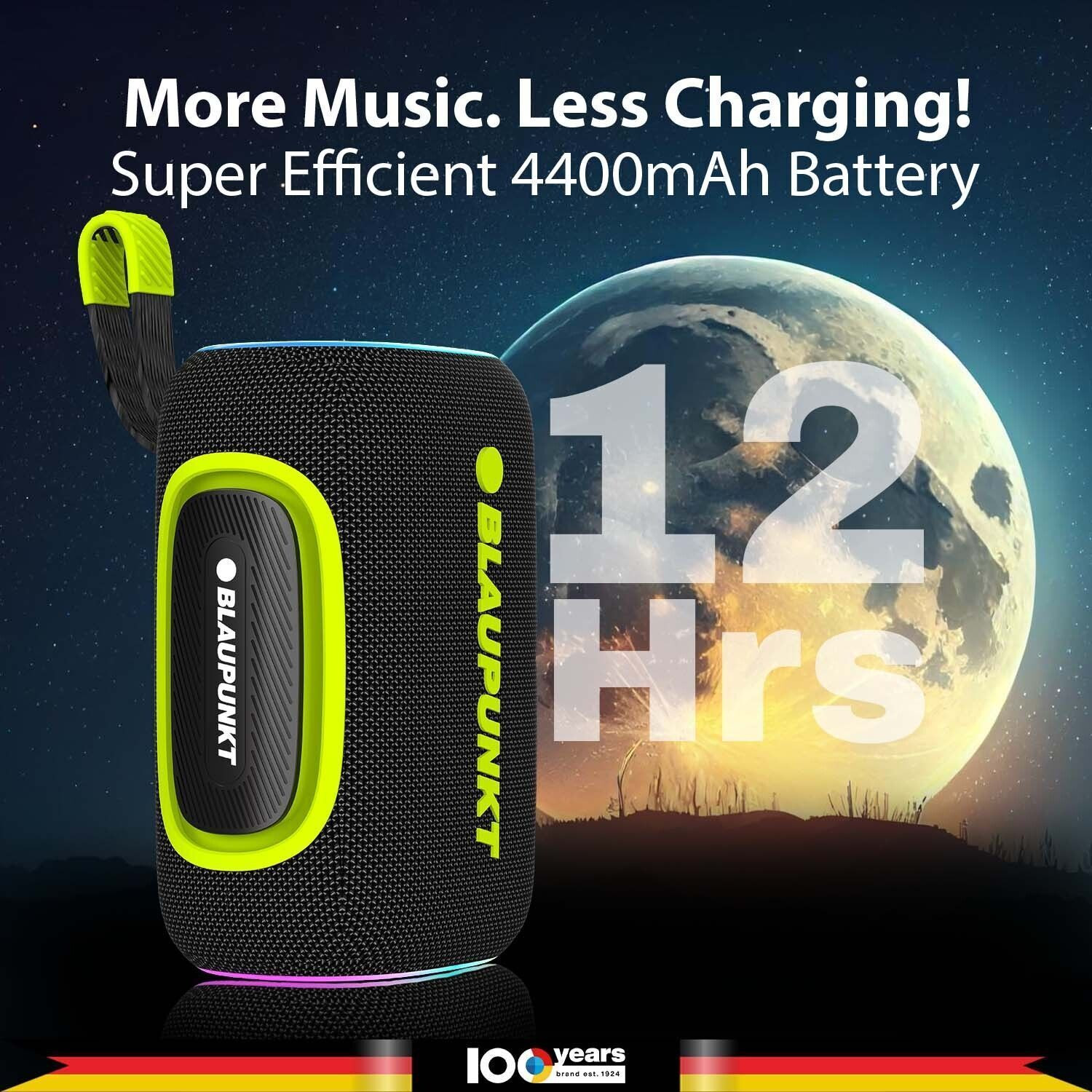 Image of Blaupunkt ATOMIK OMG ATOM Party Bluetooth Speaker I Jazzy Aura Party Neon Lights 60 W Bluetooth Party Speaker