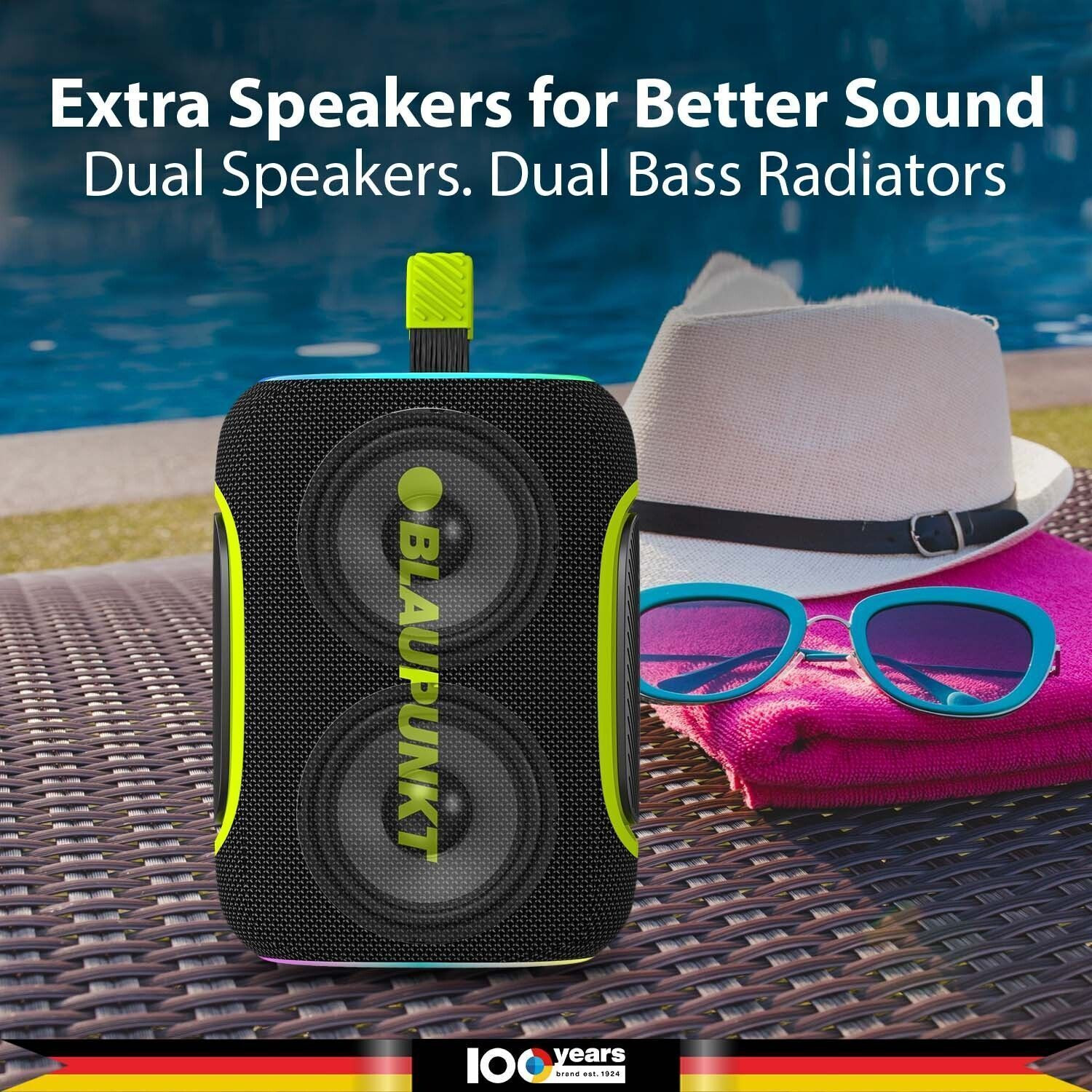 Image of Blaupunkt ATOMIK OMG ATOM Party Bluetooth Speaker I Jazzy Aura Party Neon Lights 60 W Bluetooth Party Speaker