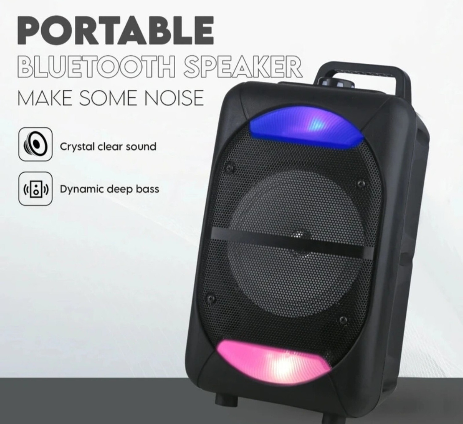 Image of ME&U Partymate 6.5inch driver up to 10hours play time BT TWS Mic RGB light FM USB 40 W Bluetooth Party Speaker