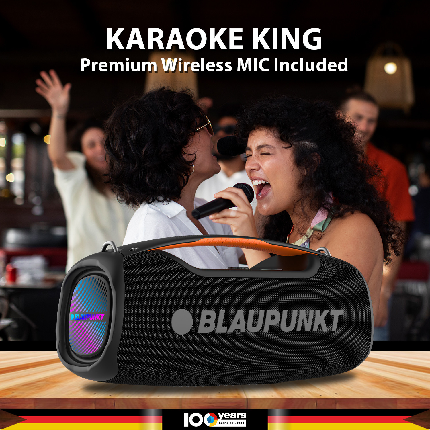 Image of Blaupunkt Atomik Knightz 100W King of Boombox I 9 Aura Lights I BT Party Speaker 100 W Bluetooth Party Speaker
