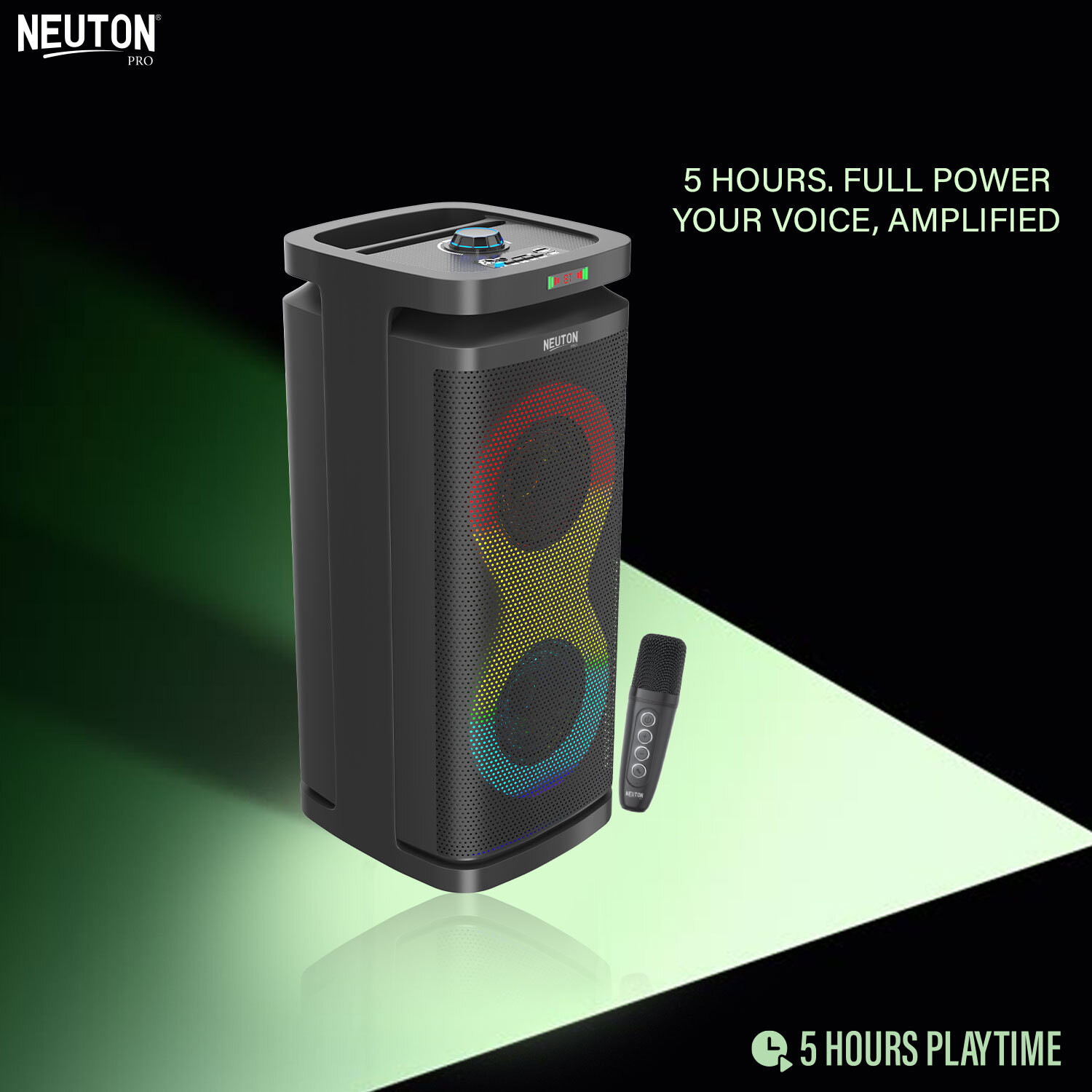 Image of Neuton pro Party Speaker with Wireless Mic | Boom Box Speaker | RGB Lights | Deep Bass| 70 W Bluetooth Party Speaker