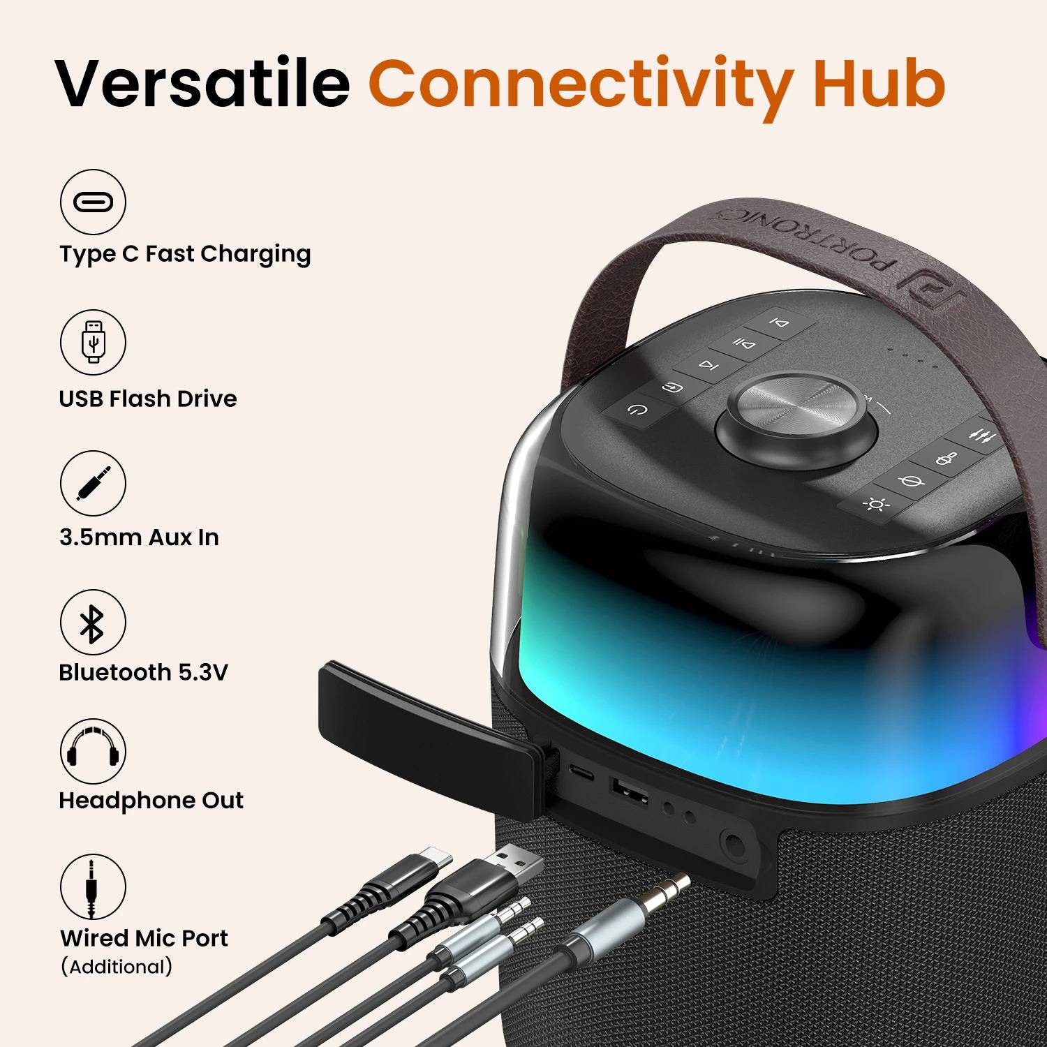 Portronics Dash 4 Bluetooth Speaker with Karaoke Mic - Image 5