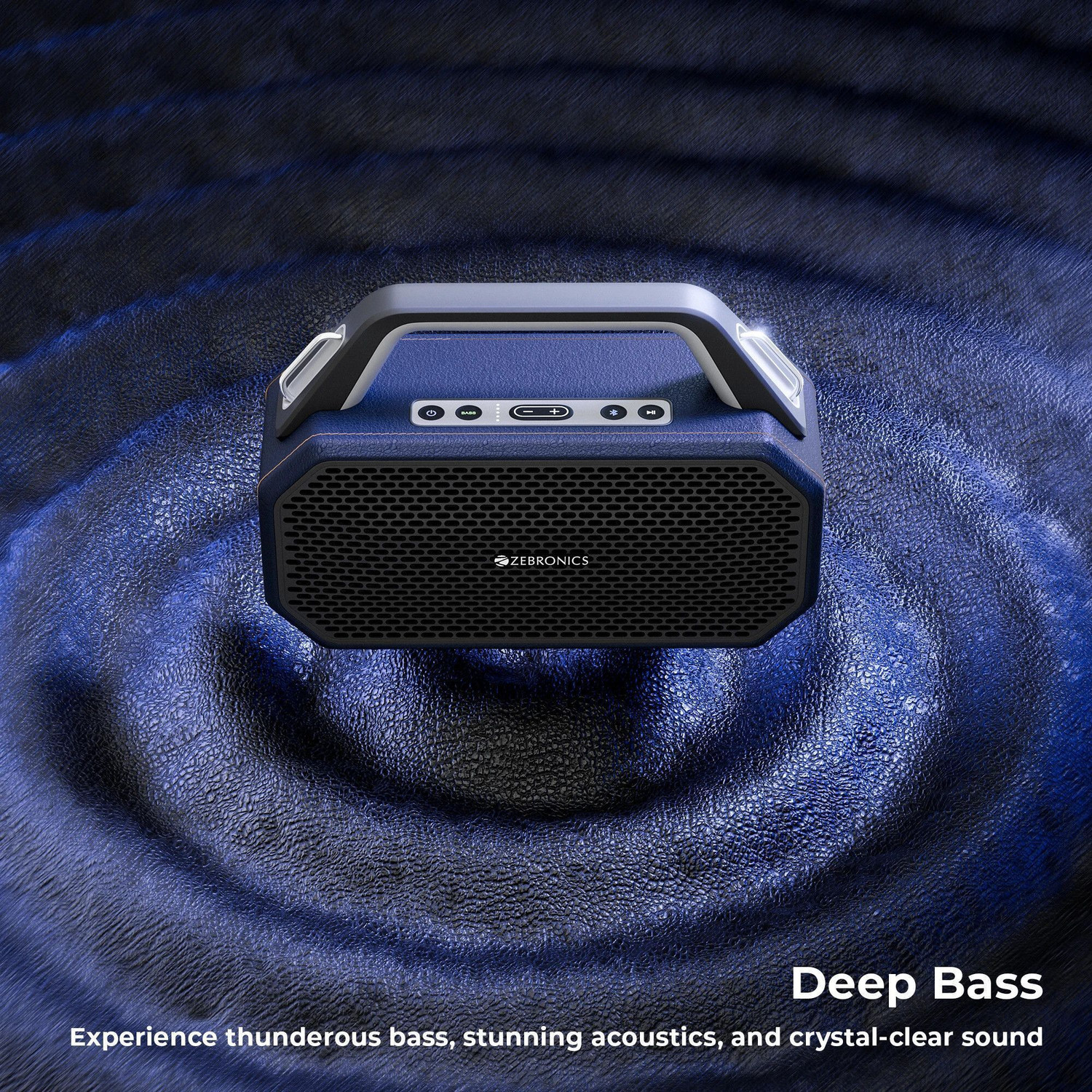 Image of ZEBRONICS Prima, 9hrs Playback, Dual Drivers, TWS, USB, AUX,Deep Bass, Splash Proof 90 W Bluetooth Party Speaker