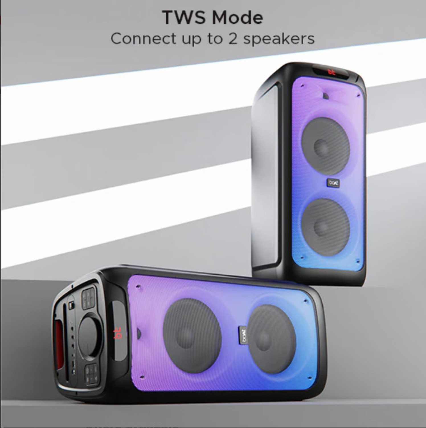 Image of boAt 450 Signature Sound, Flame LEDs, Playtime upto 6 Hrs 2 Mics for Karaoke 180 W Bluetooth Party Speaker
