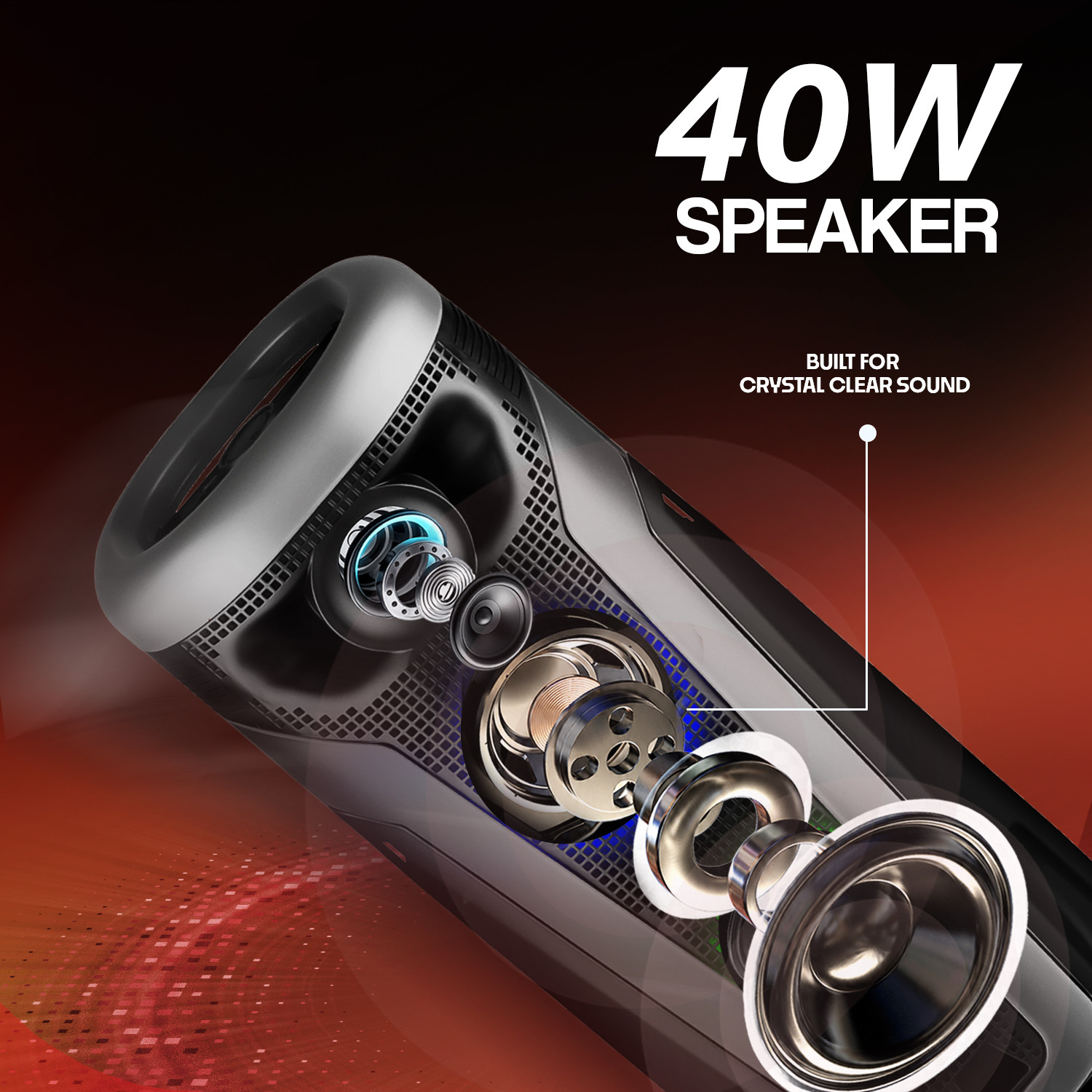 Image of YOROTO J30 with Deep Bass, RGB LED Lights, Karaoke Mic Support & Up to 4 Hours Playtime 60 W Bluetooth Party Speaker