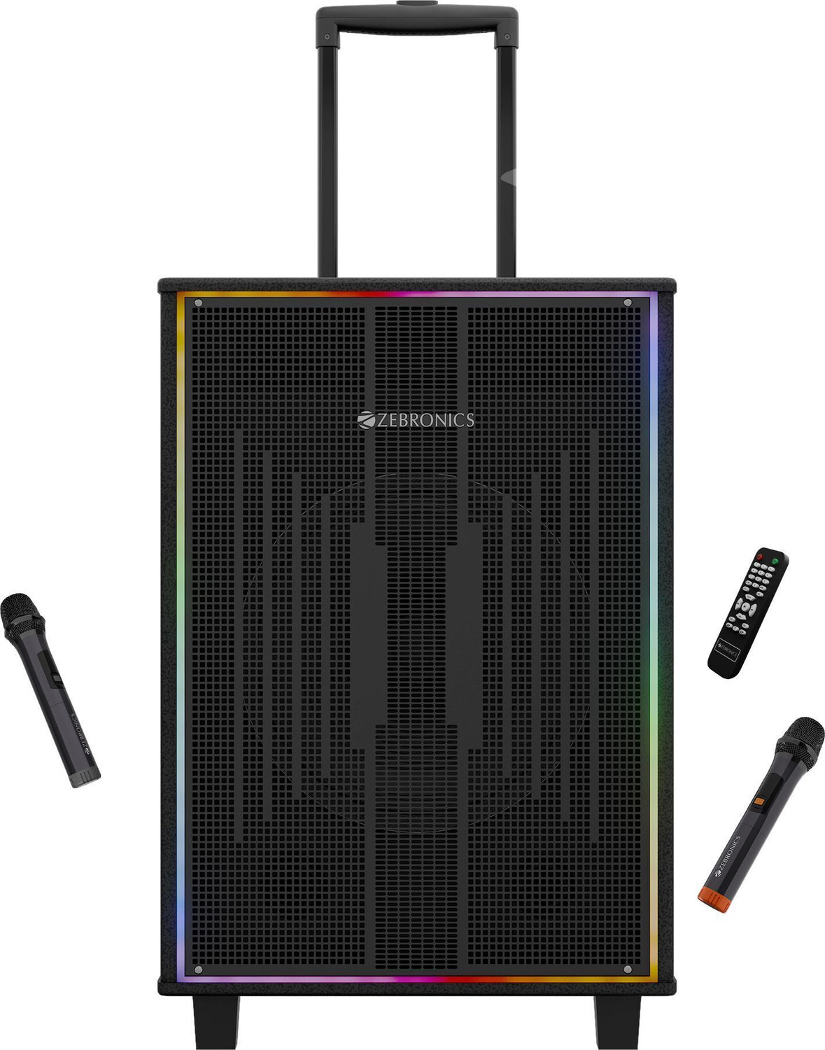 Image of ZEBRONICS Party Fyre 600 Trolley Speaker 5h Playback, Dual UHF Mic, Karaoke USB, AUX 180 W Bluetooth Party Speaker