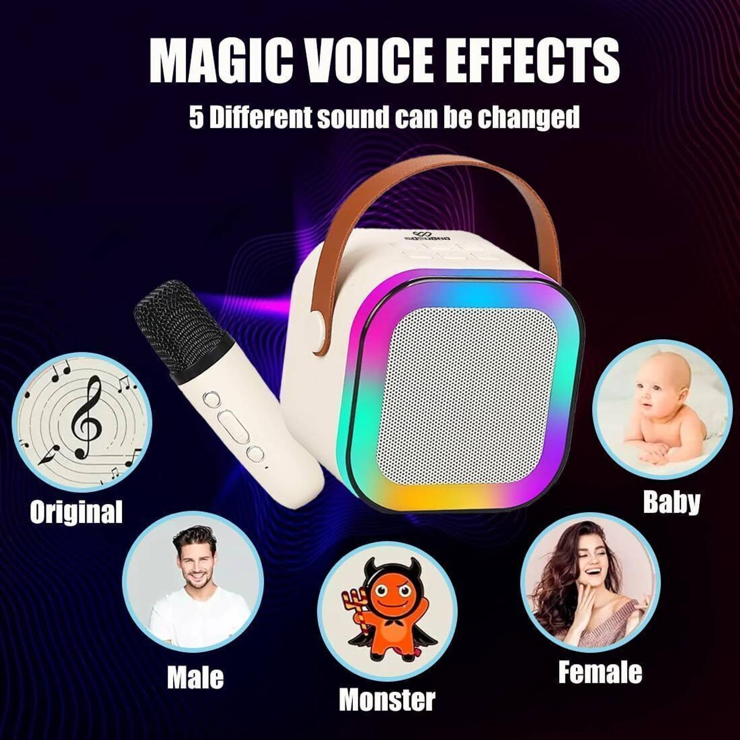 YGM Portable Kids Karaoke Speaker with Mic - Image 4