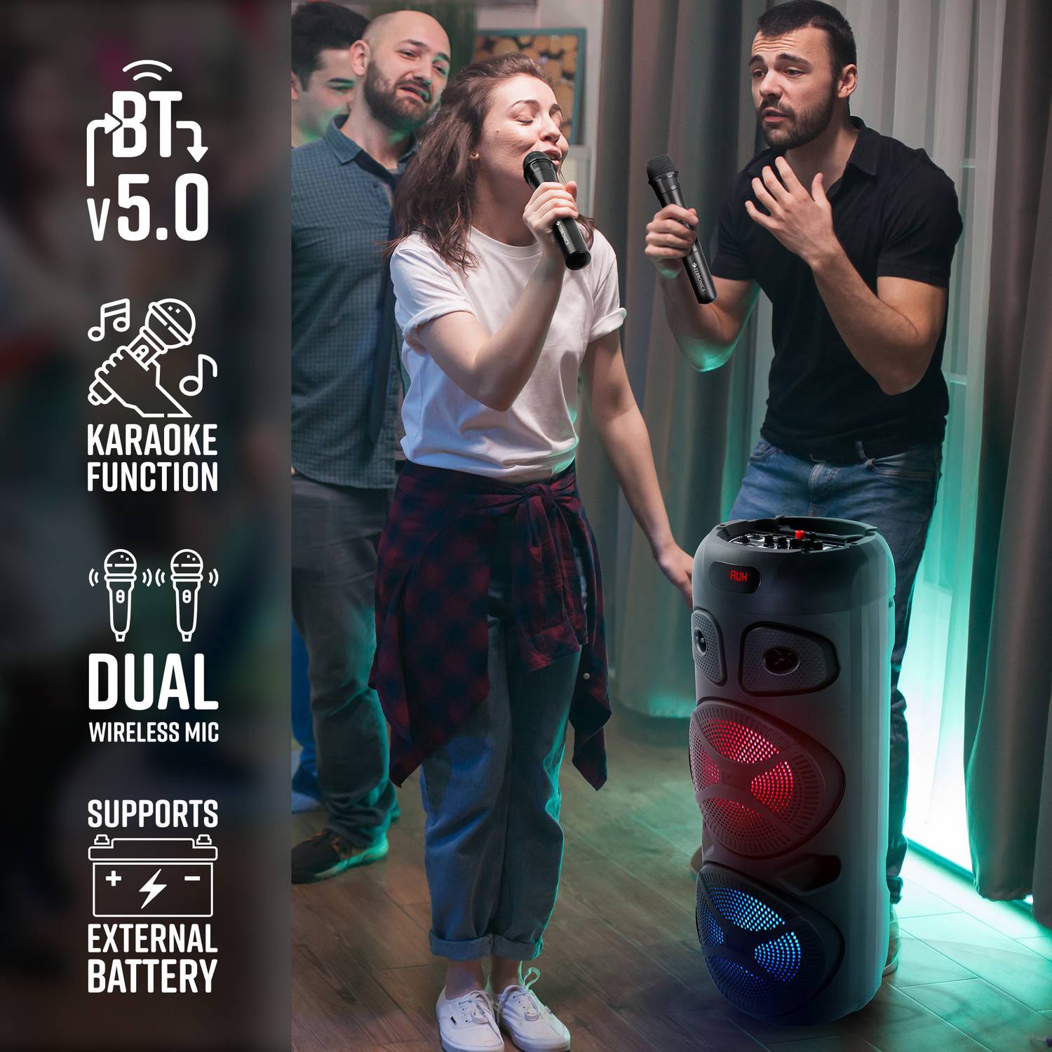 ZEBRONICS Zeb-451 MOVING MONSTER 2X8L TWS Bluetooth Party Speaker - Image 3