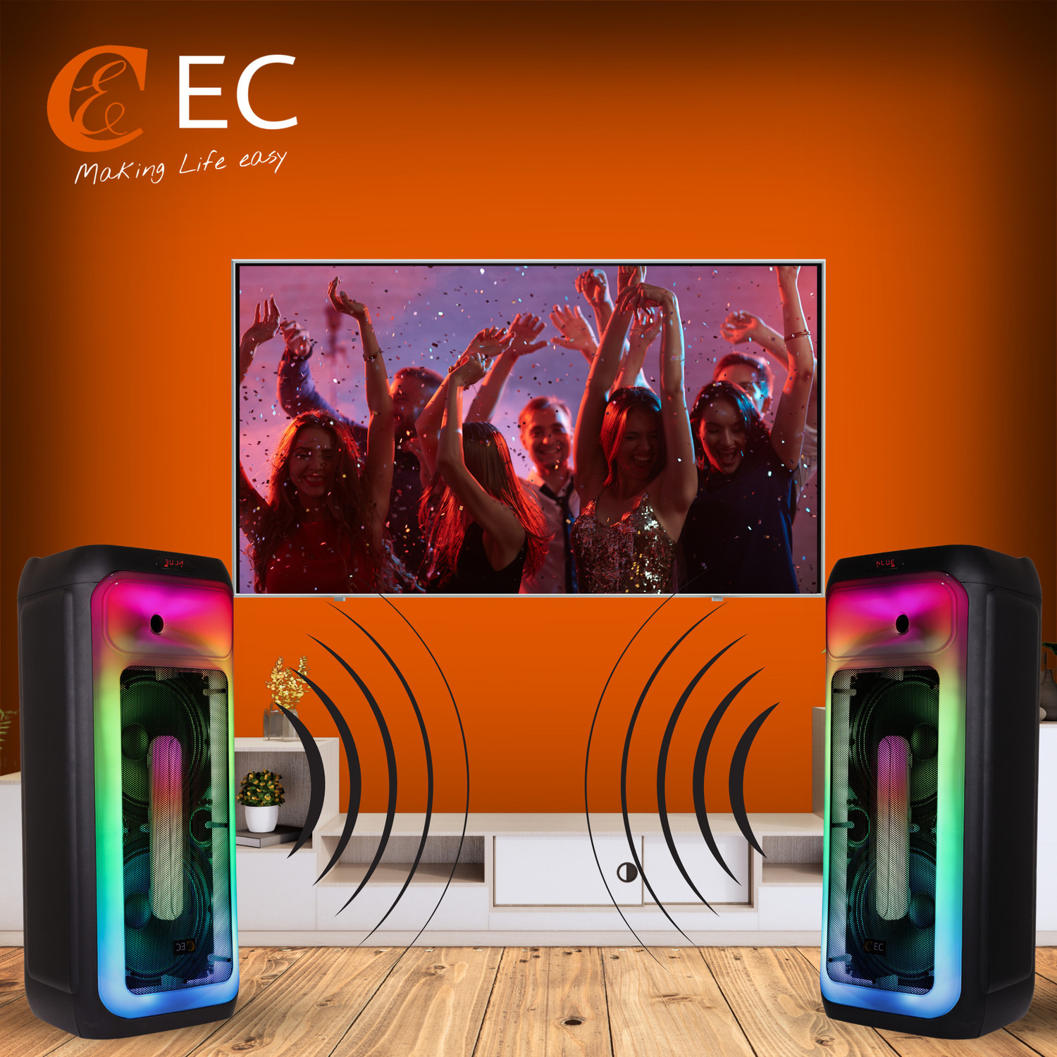 Image of EC RHYTHM 80W BLUETOOTH TROLLEY SPEAKER 80 W Bluetooth Party Speaker