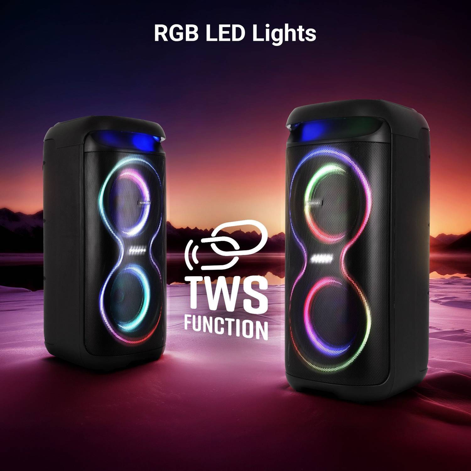 ZEBRONICS Zeb-Starlit 70W Bluetooth Party Speaker Black - Image 4