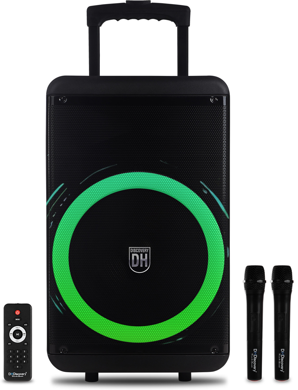 Image of DH Discovery Partypop 900W (6Hrs Playtime,2 Wireless Mic,Guitar Input,TWS & EQ Mode) 900 W Bluetooth Party Speaker
