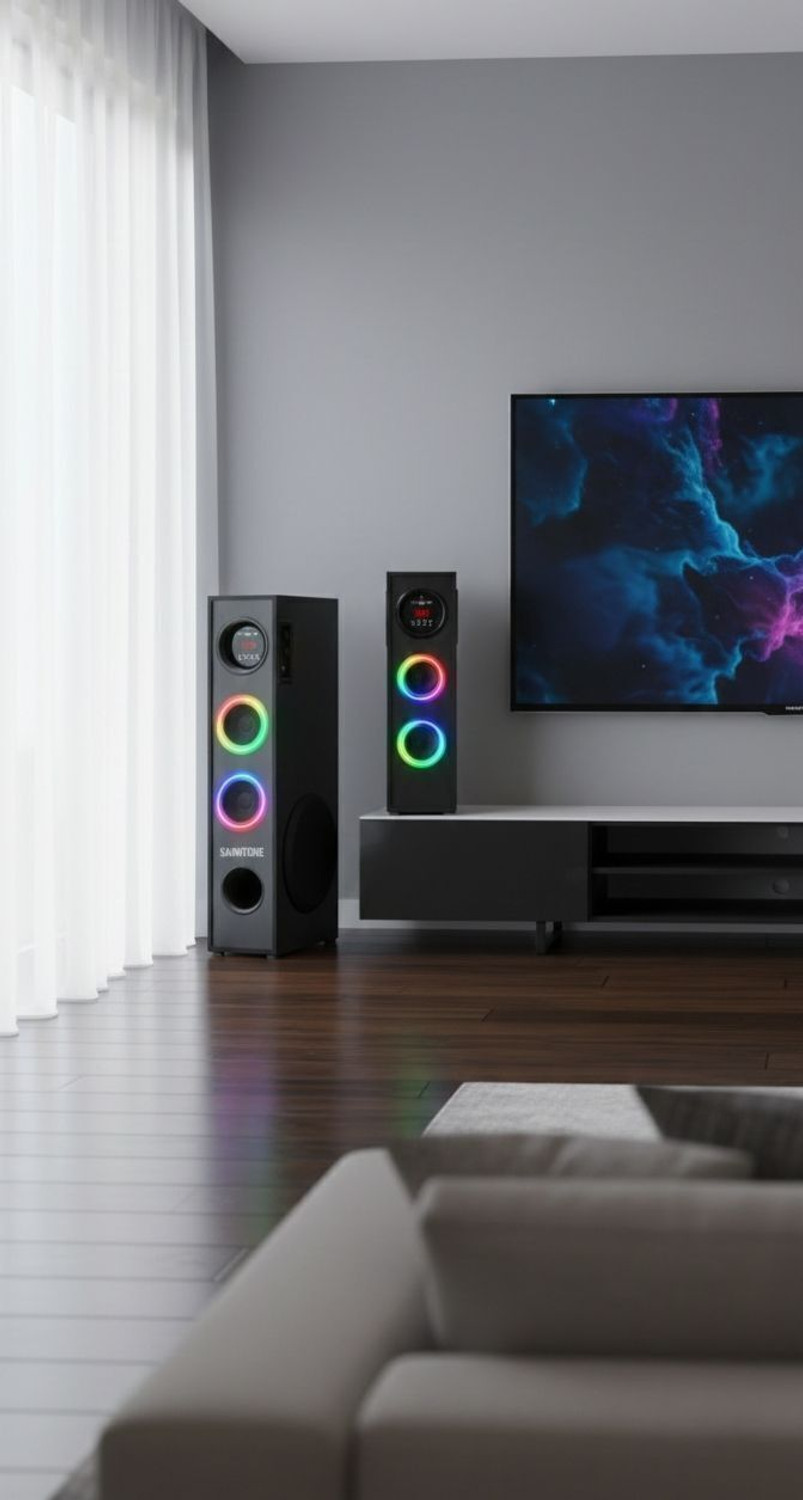 Image of Sainitone ST 05 Black RGB 120 W Bluetooth Party Speaker