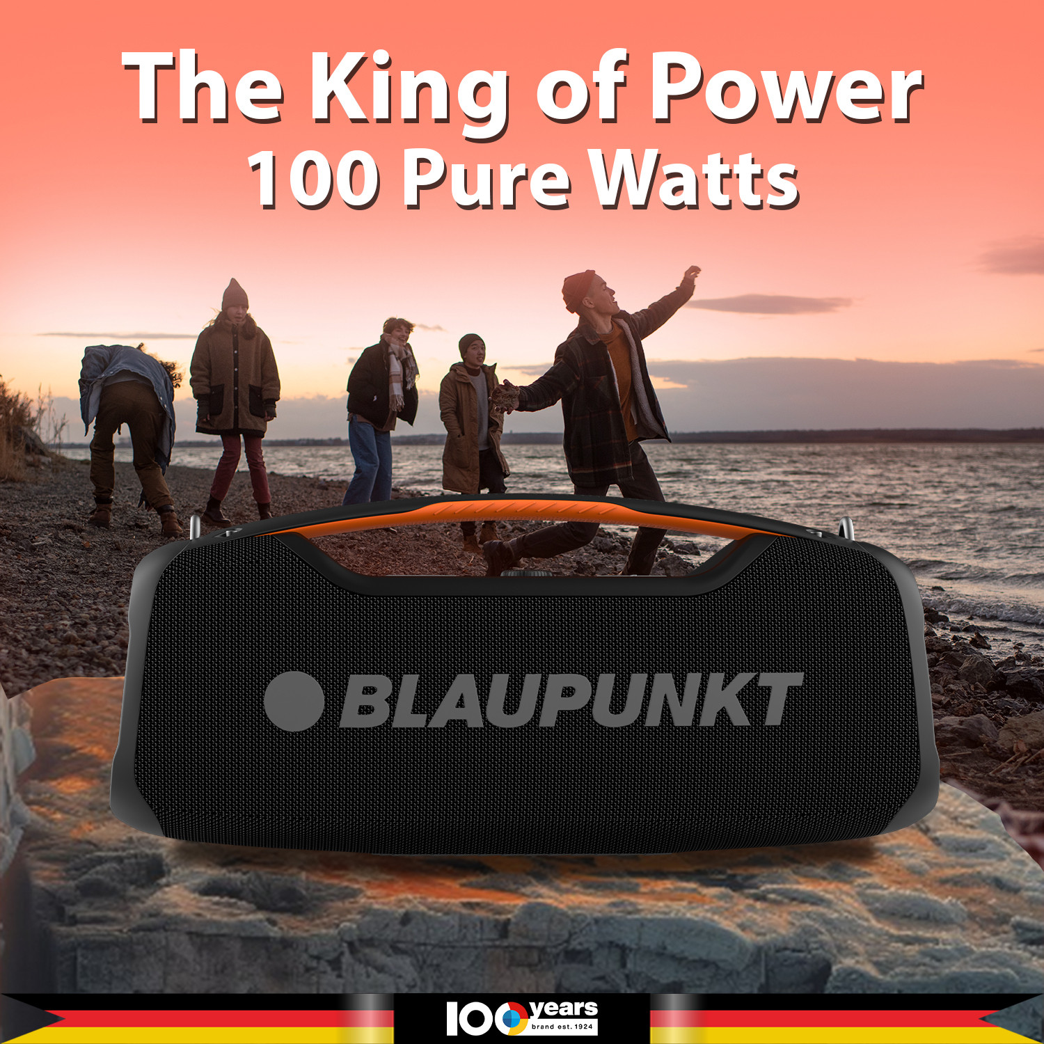 Image of Blaupunkt Atomik Knightz 100W King of Boombox I 9 Aura Lights I BT Party Speaker 100 W Bluetooth Party Speaker