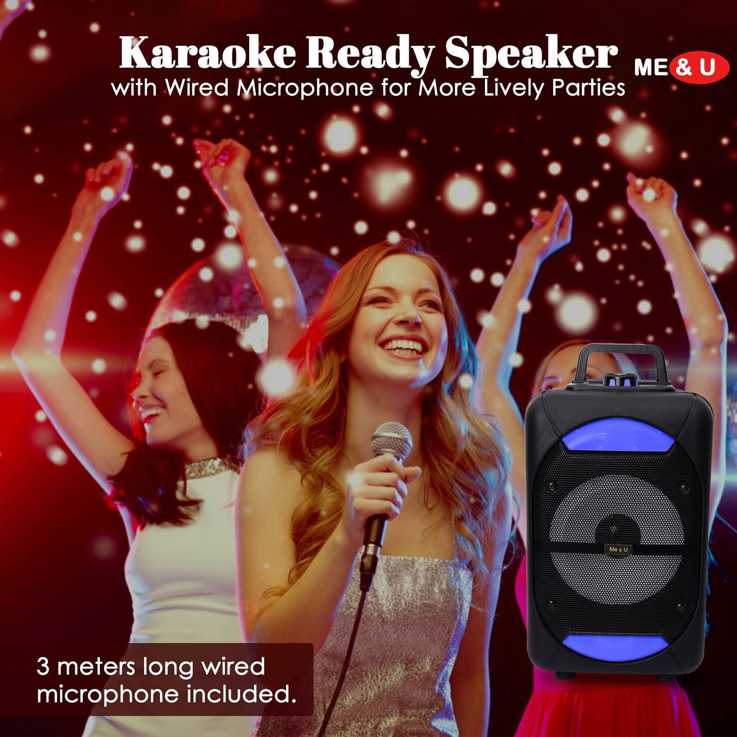 ME&U SargamMusic 8inchD Bluetooth Party Speaker - Image 3