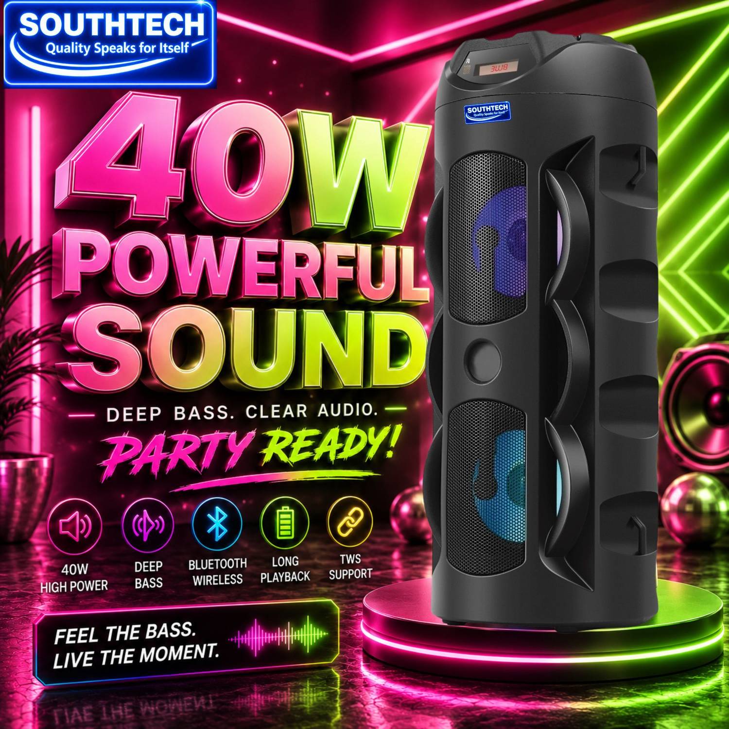 SOUTHTECH Thunder Bluetooth Party Tower Speaker - Image 3