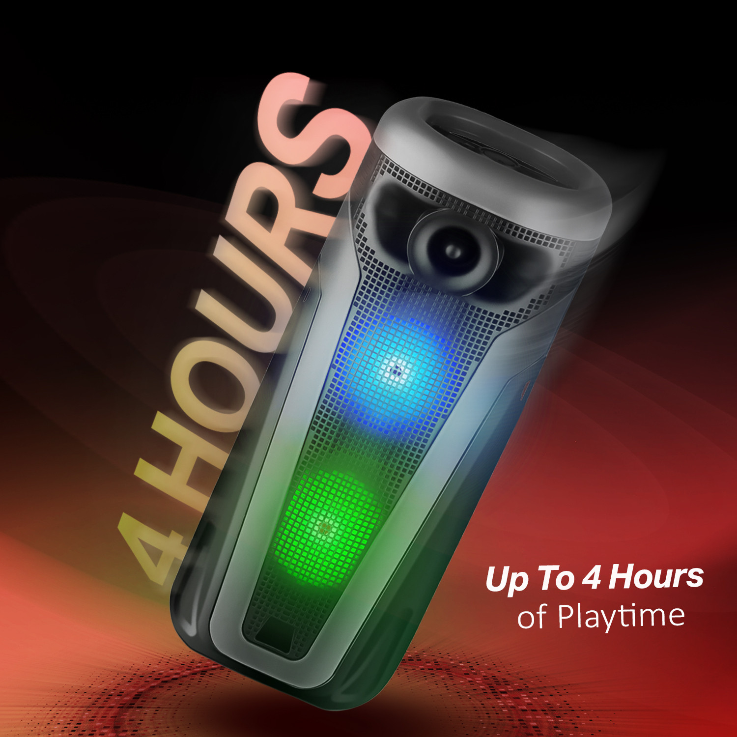 Image of YOROTO J30 with Deep Bass, RGB LED Lights, Karaoke Mic Support & Up to 4 Hours Playtime 60 W Bluetooth Party Speaker