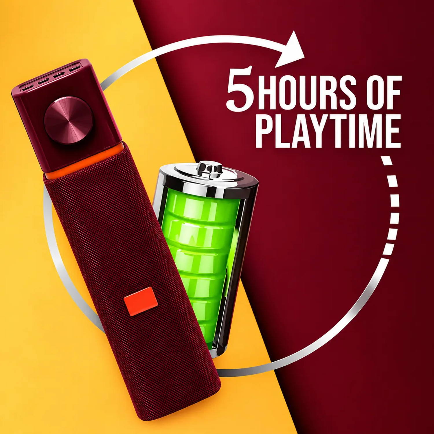 Image of GWALBROS GWALBROS Wireless Party Bluetooth Speaker 8 W Bluetooth Party Speaker (Maroon, Orange, 2.1 Channel)