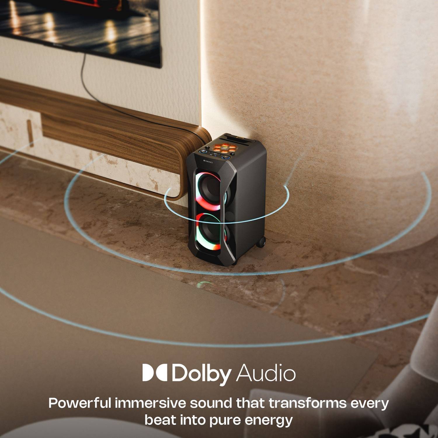 ZEBRONICS ROXOR PLUS 180W Bluetooth Party Speaker - Image 3