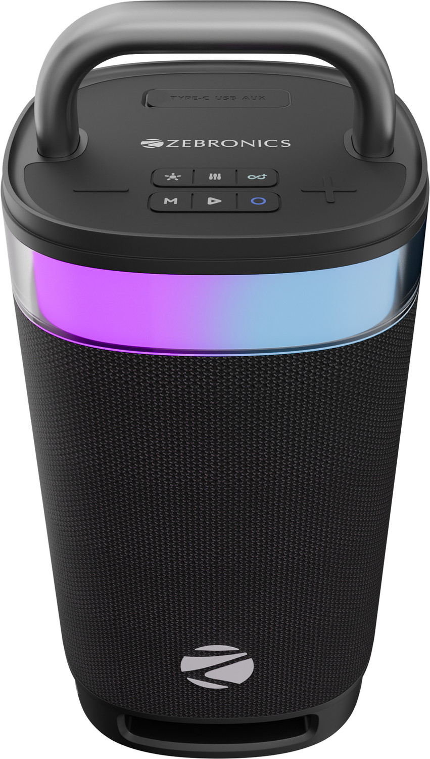 Image of ZEBRONICS Axon 500, Upto 5hrs Playback, 3 EQ Modes,IPX5,TWS,USB,AUX,RGB,Built-in Powerbank 100 W Bluetooth Home Audio Speaker (Black, Stereo Channel)