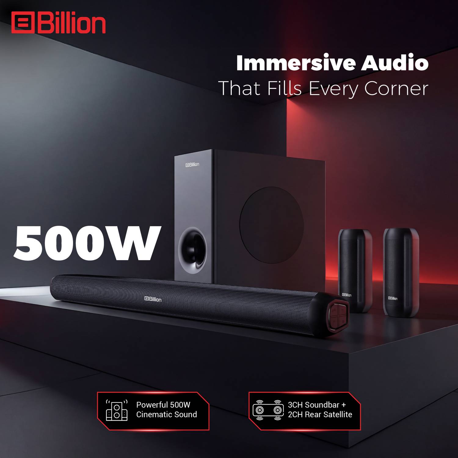 Billion Thunder 500 5.1 Channel Soundbar - Image 2