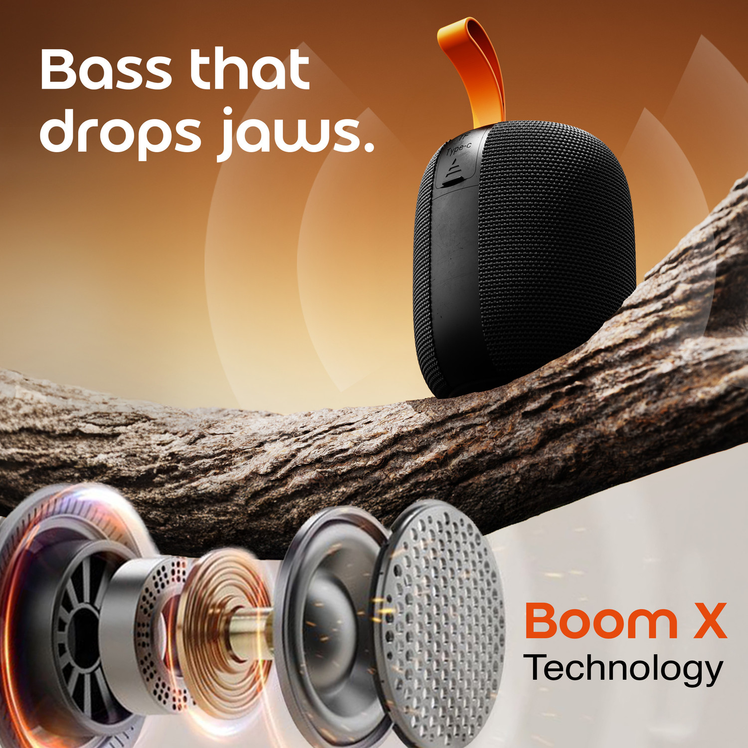 Image of GOBOULT Rave 5W, Dual Drivers, TWS Connectivity, Compact Size, Upto 8hrs Battery 5 W Bluetooth Speaker