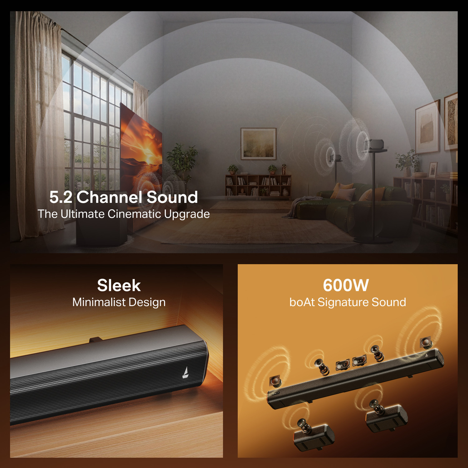 Image of boAt Aavante Bar Prime DA600,Dual Subwoofer,Rear Speaker 600 W Bluetooth Soundbar