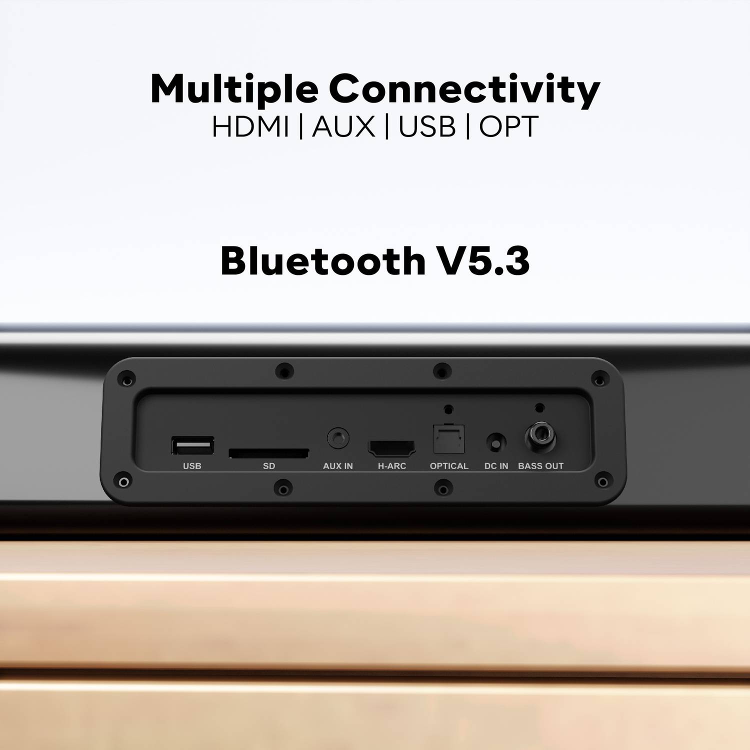GOVO GOSURROUND 850 6.25'' Wired Subwoofer 200W Bluetooth Soundbar - Image 4