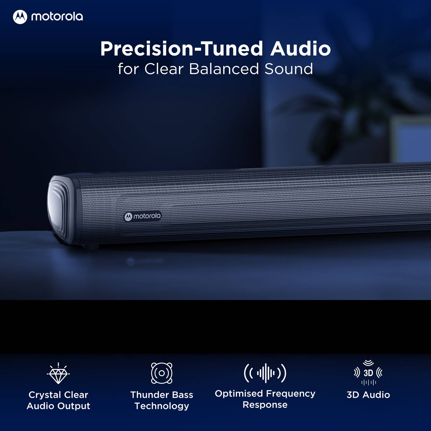 MOTOROLA AmphisoundX Vibe 220W Bluetooth Soundbar Black - Image 5