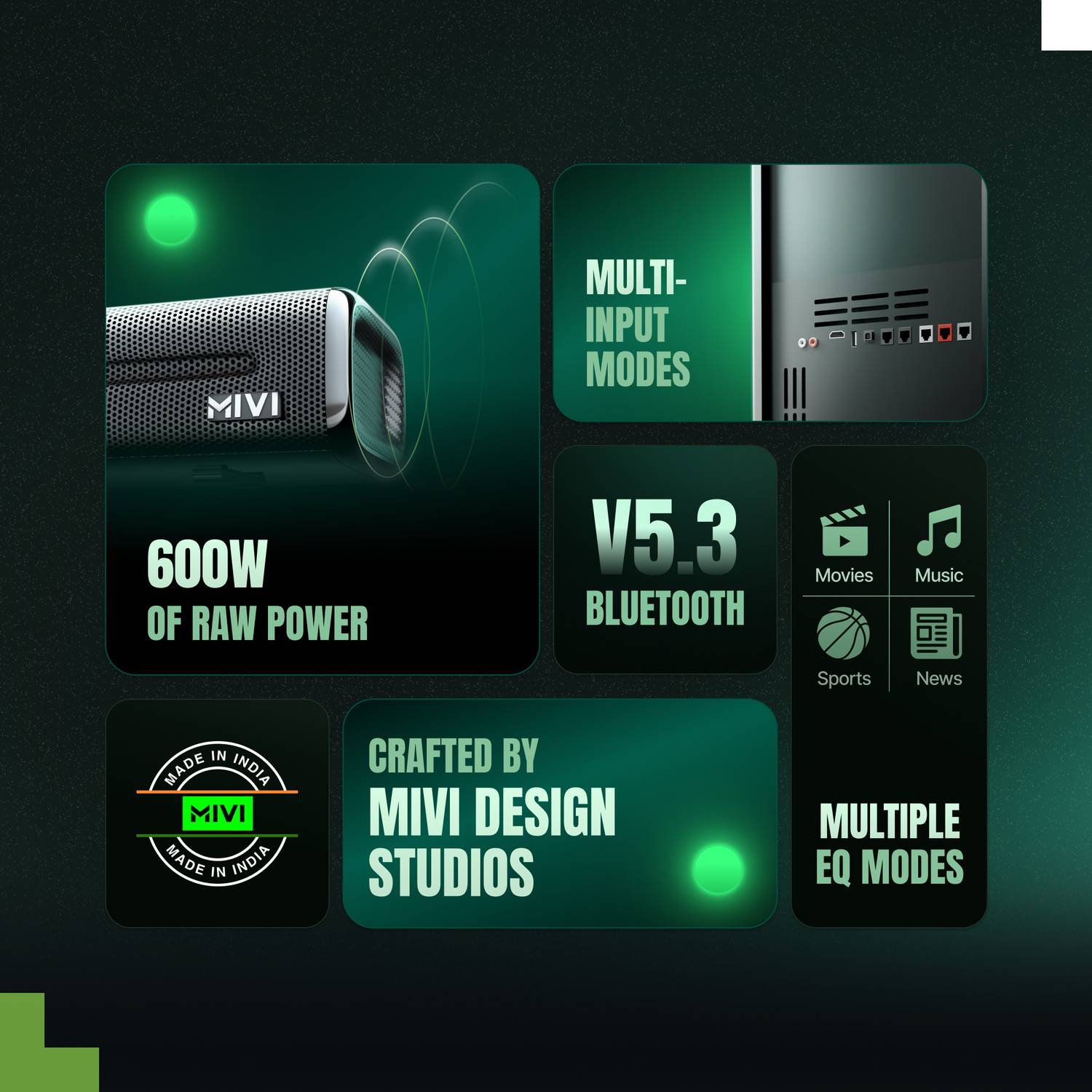 Mivi Fort Sonic 600 5.1 Channel Bluetooth Soundbar - Image 2