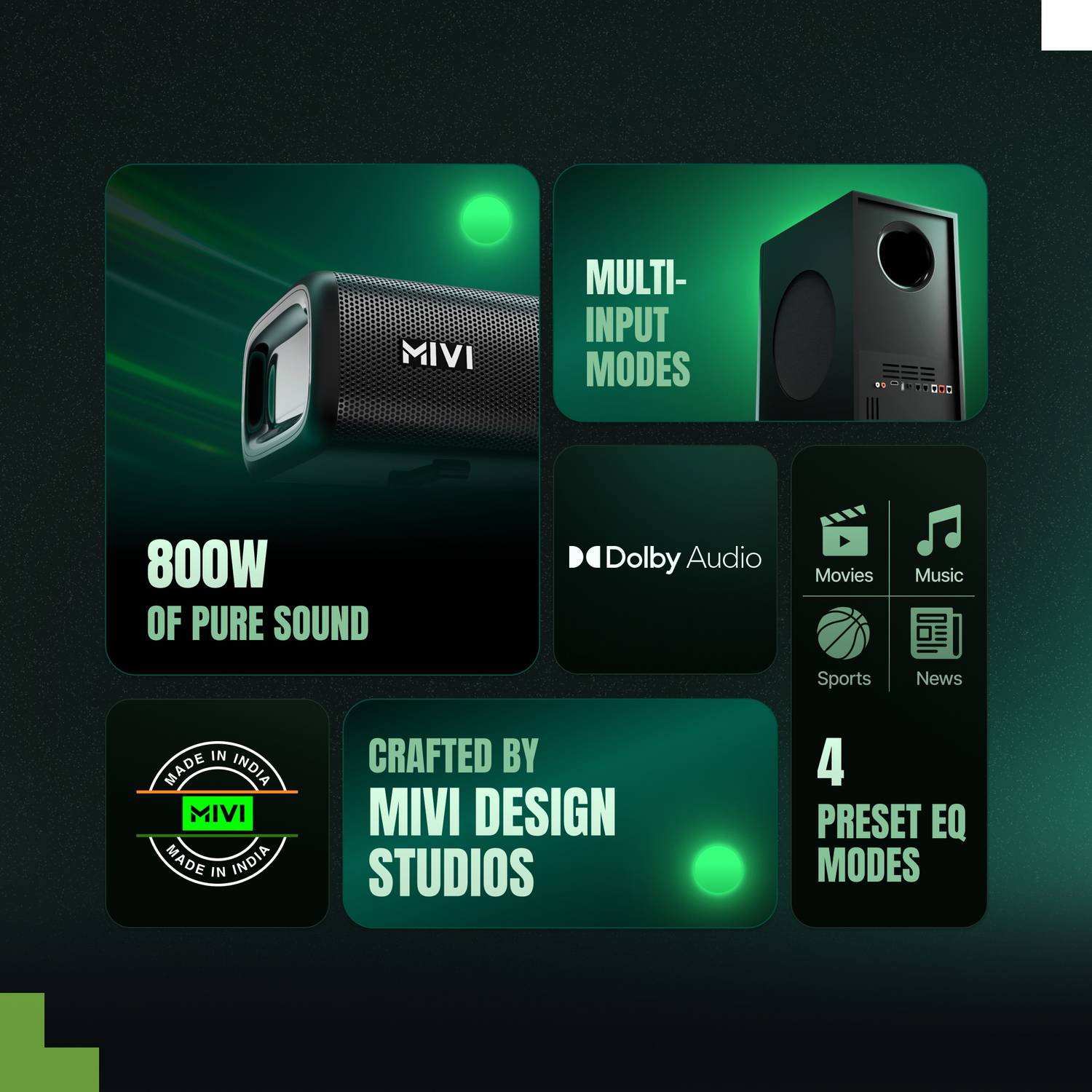 Mivi Fort Sonic 800 5.1 Channel Soundbar - Image 2