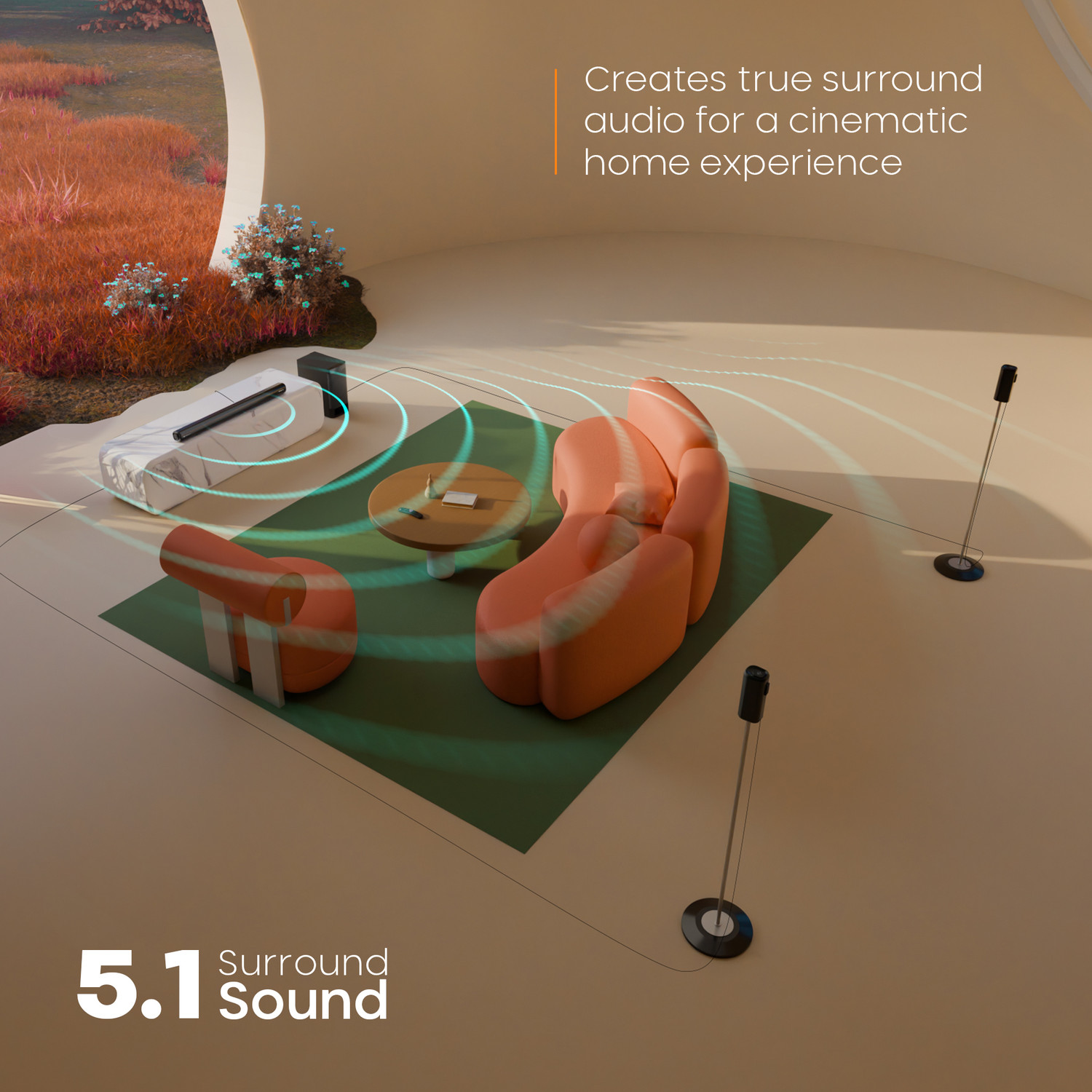 Image of ZEBRONICS Juke Bar 9535, Dolby Audio, Floor-Stand Satellites, BT v5.0, HDMI ARC, Optical 525 W Bluetooth Soundbar